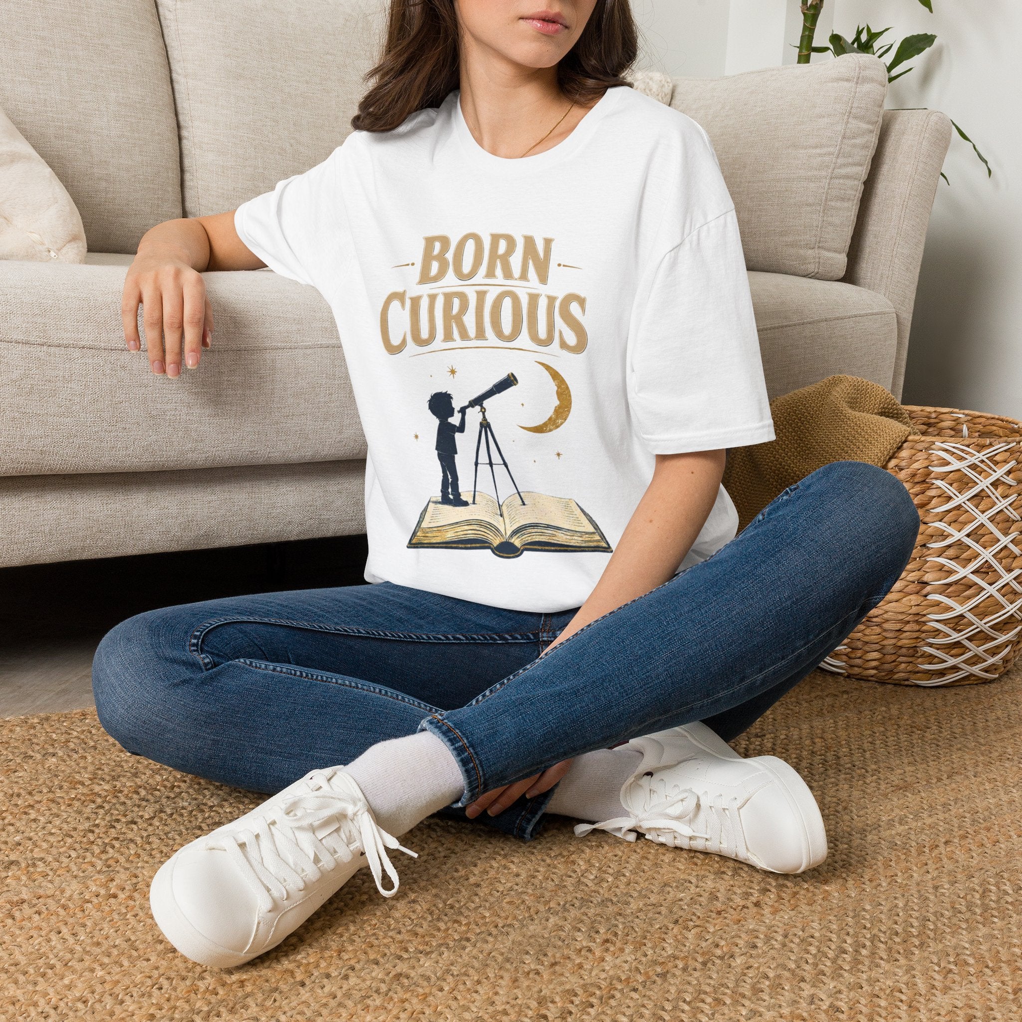 Born Curious Telescope T-Shirt