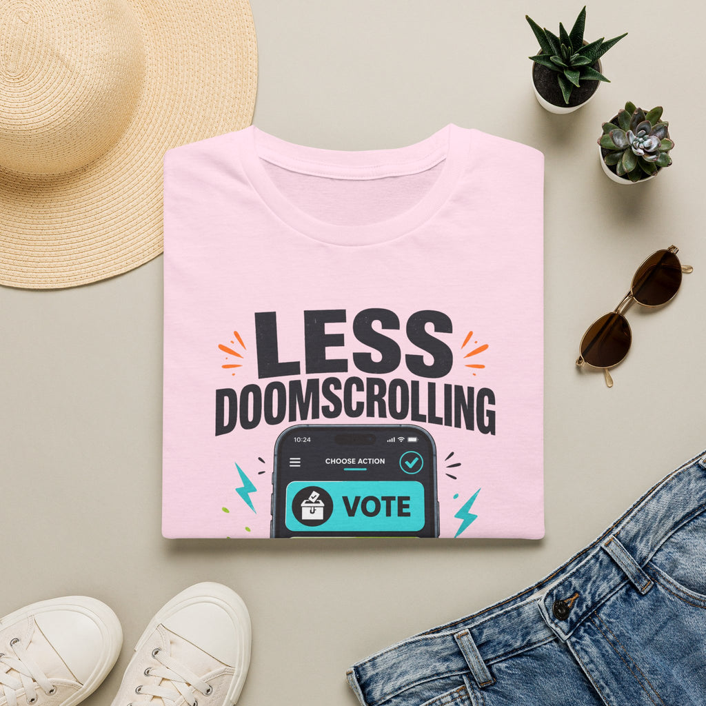 "Less Doomscrolling, More Doing" Motivational Graphic Tee