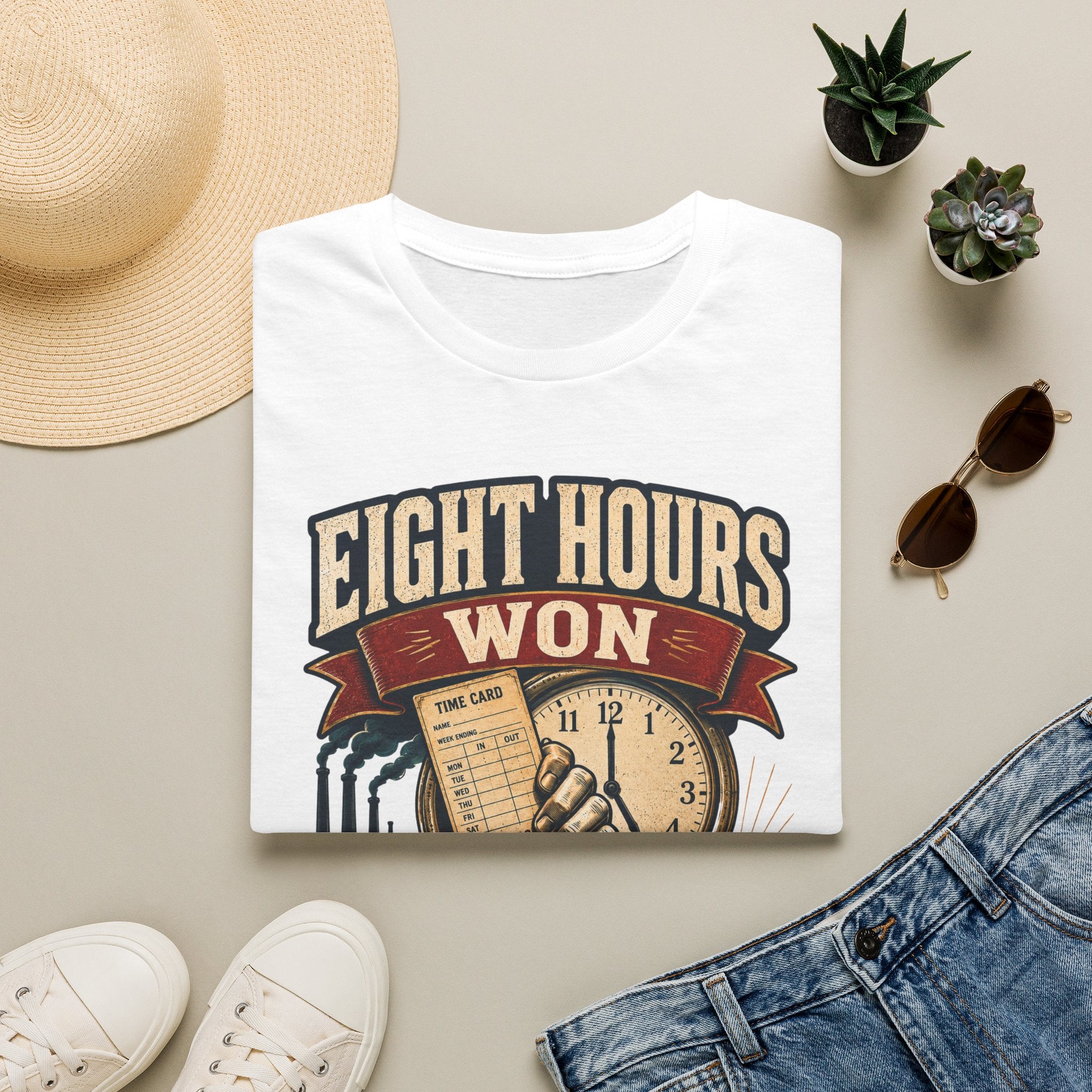 Eight Hours Won T-Shirt — Labor Day Vintage Union Work Shirt
