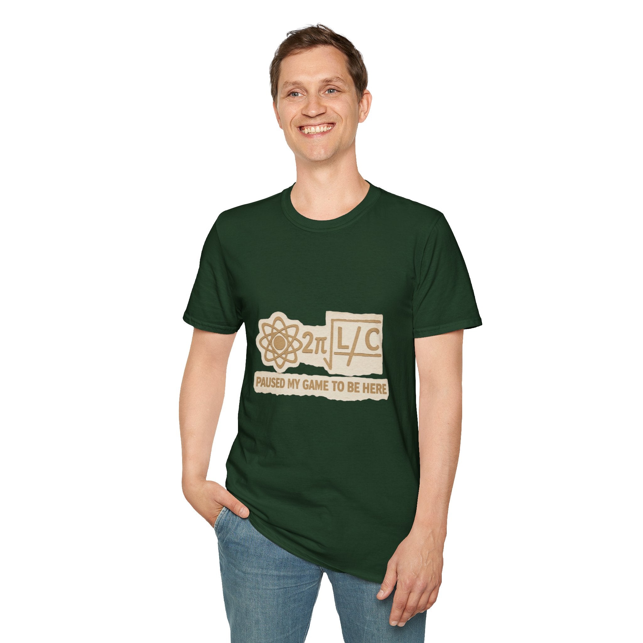Physics Joke T-Shirt — '2π L/C' Retro Atom Graphic (I Used My Game to Be Here)