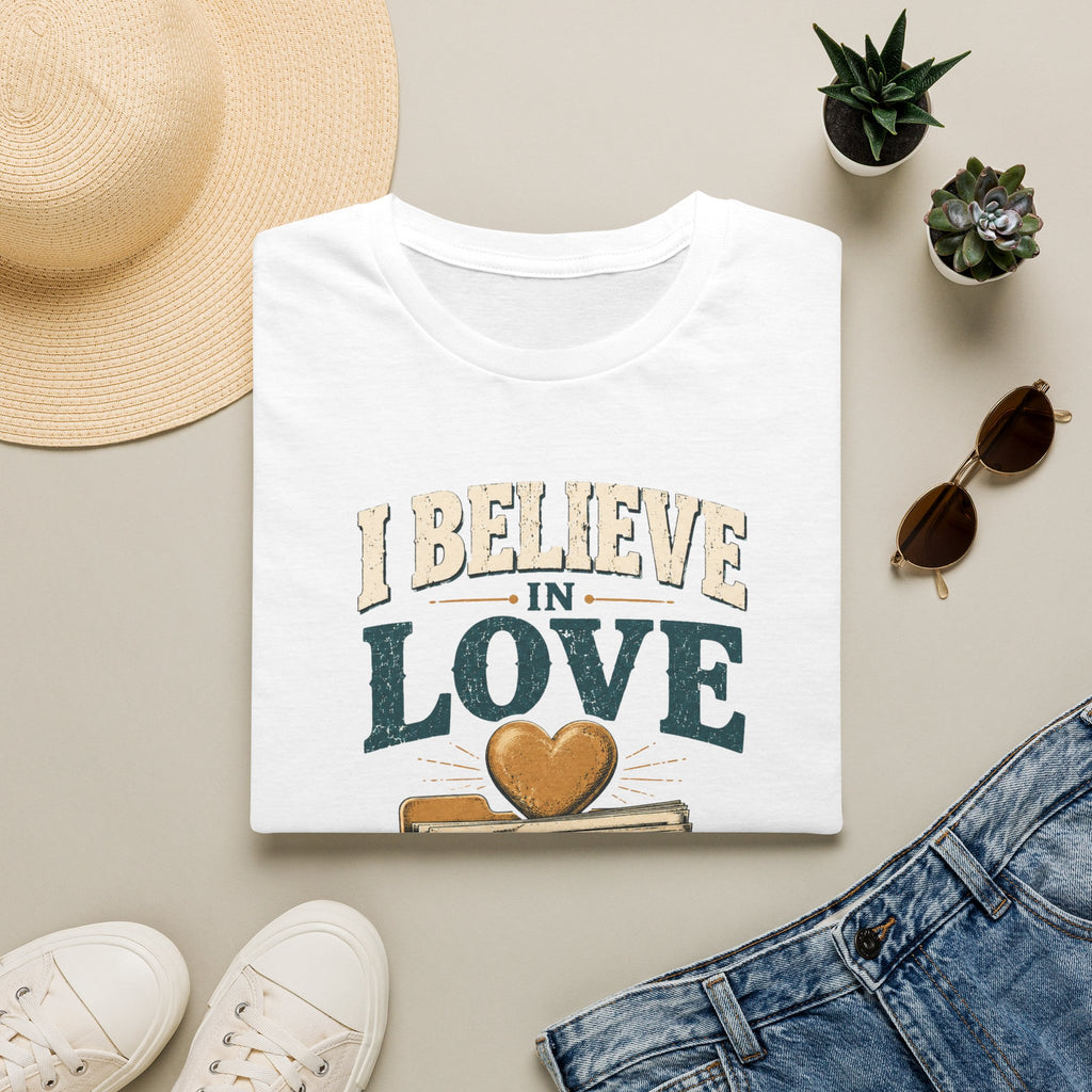 I Believe in Love T-Shirt — Funny Marriage License Optional Graphic Tee