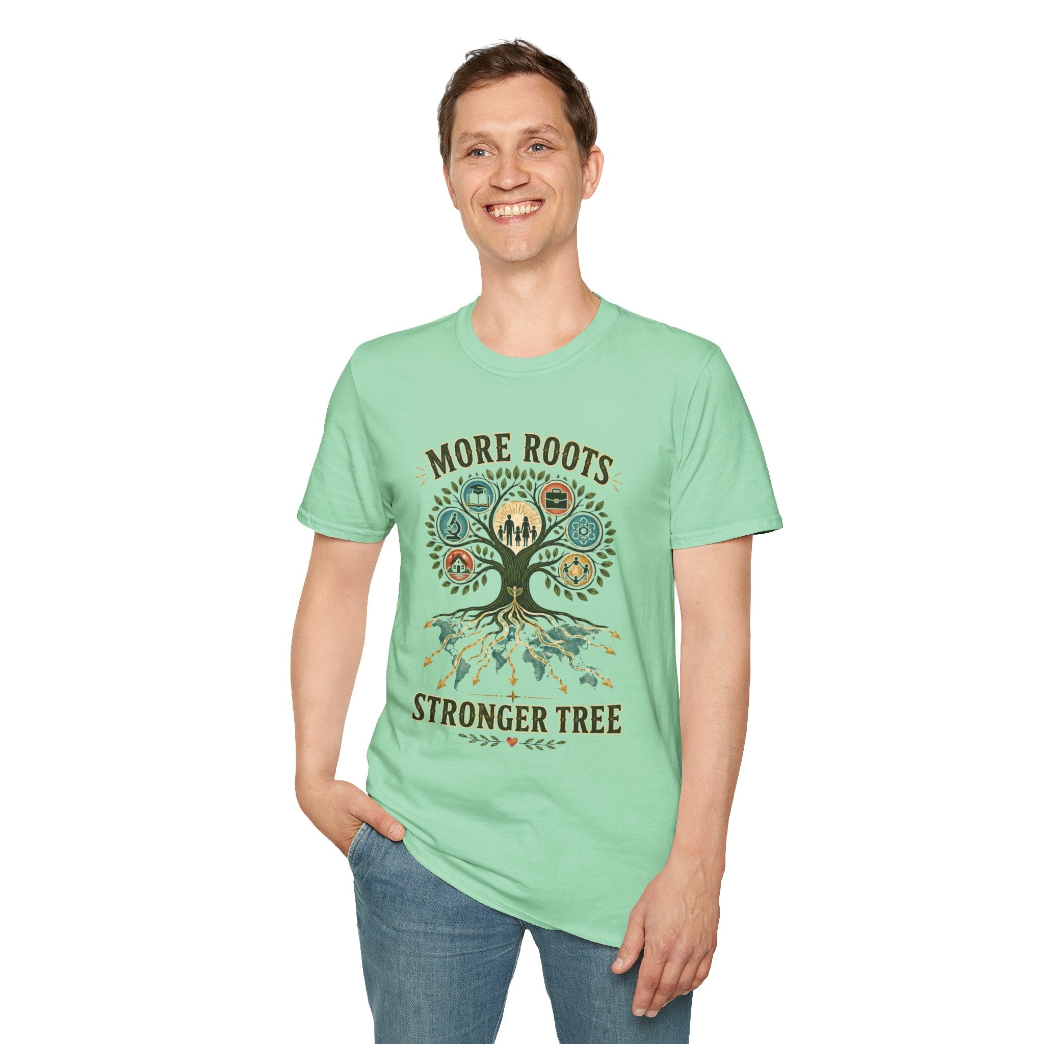 More Roots Stronger Tree T-Shirt — Family Heritage Tree Graphic Tee