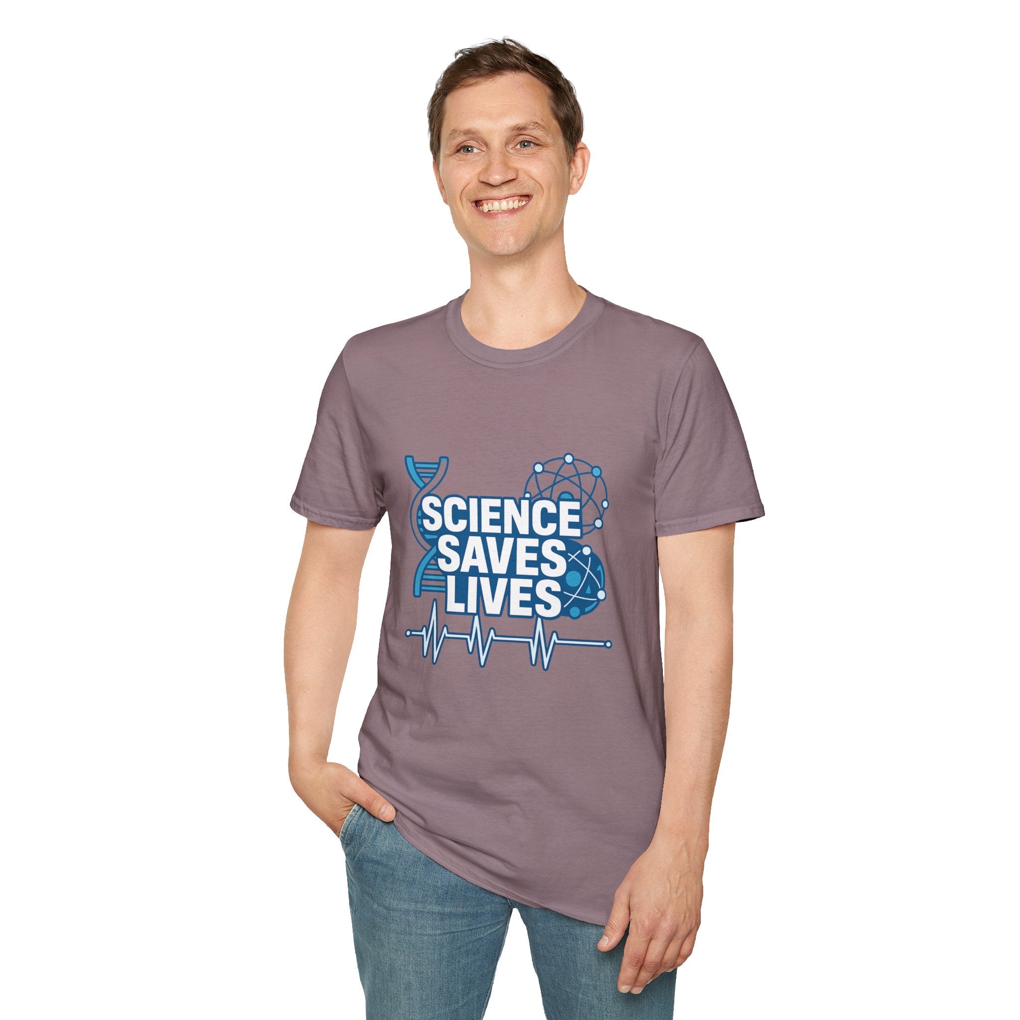 Science Saves Lives T-Shirt — STEM DNA & Heartbeat Graphic Tee
