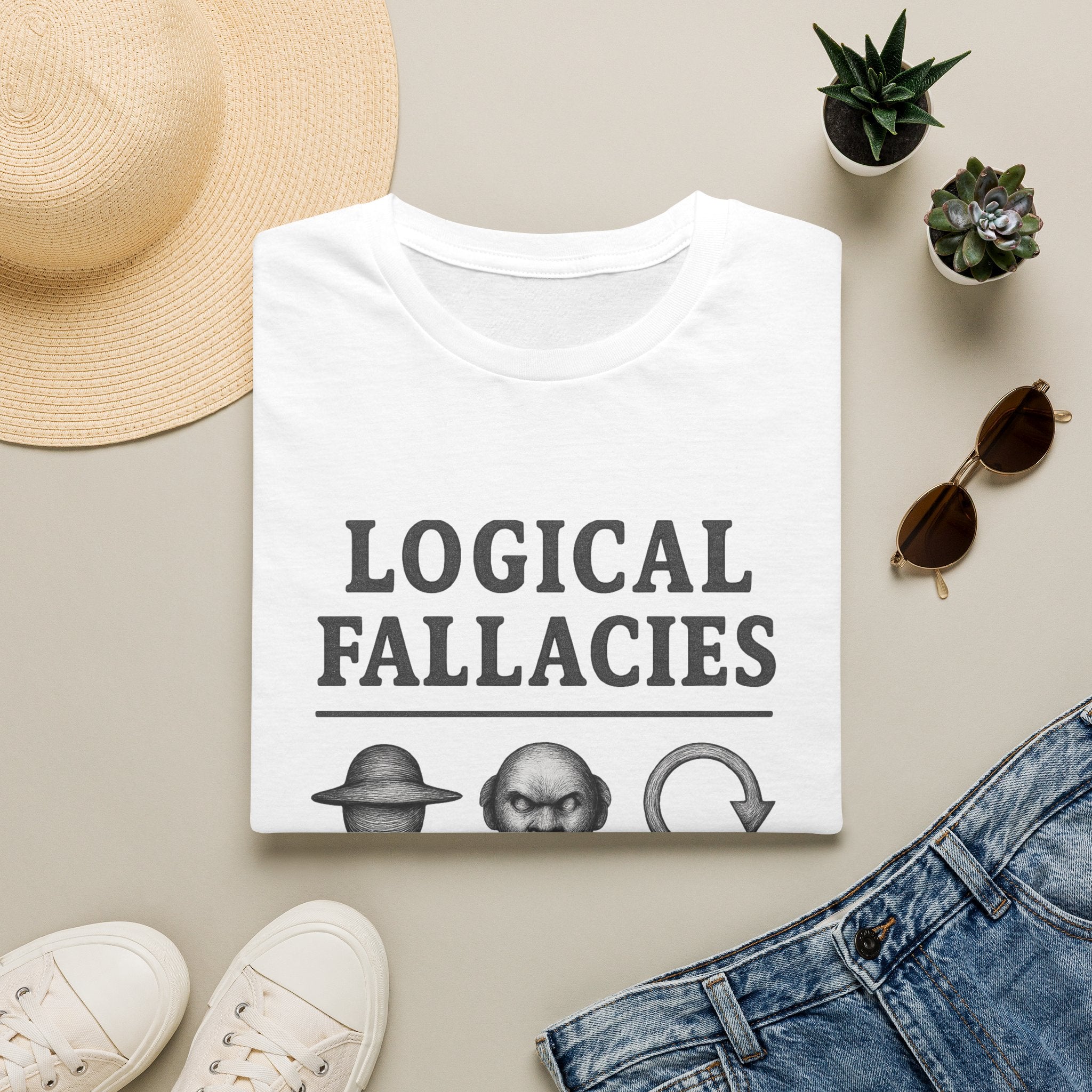 Logical Fallacies T‑Shirt — Illustrated Critical Thinking Shirt