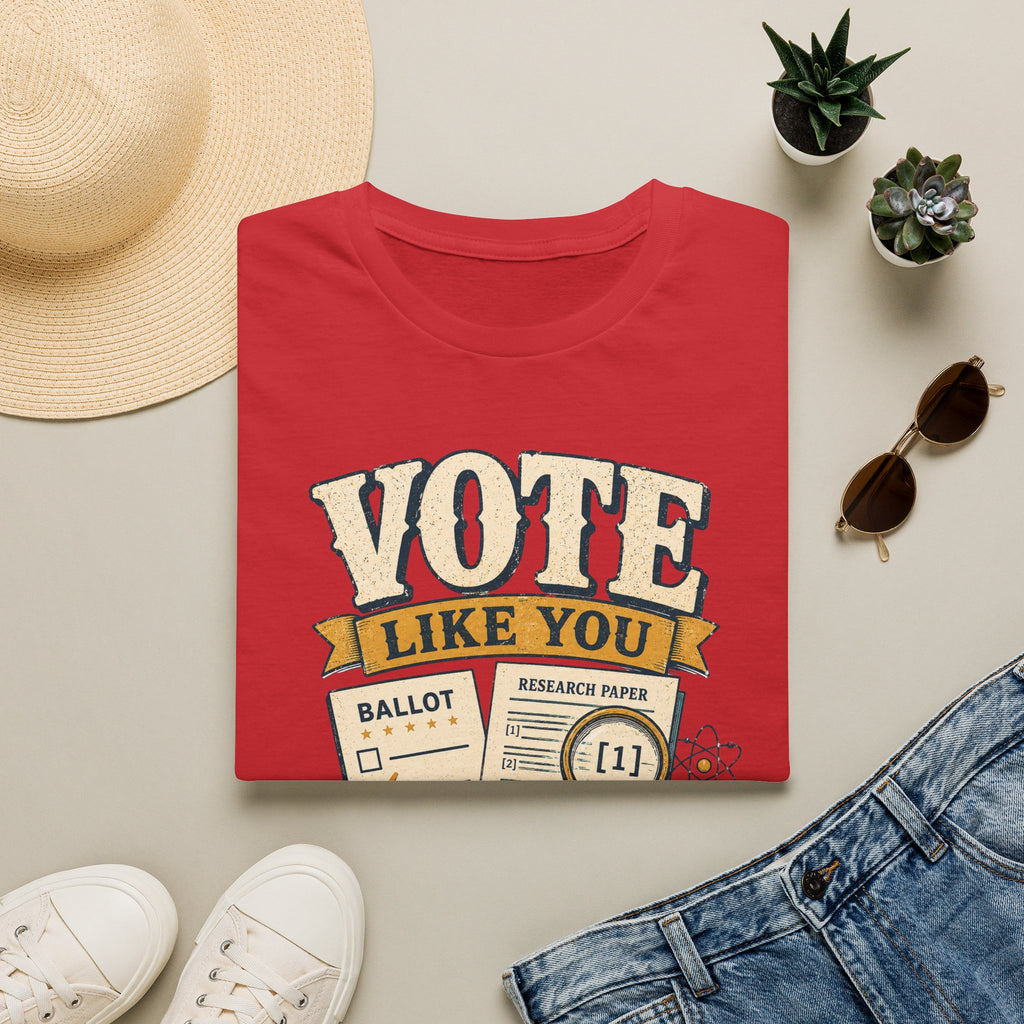 "Vote Like You Read the Footnotes" Vintage Voter Education Tee
