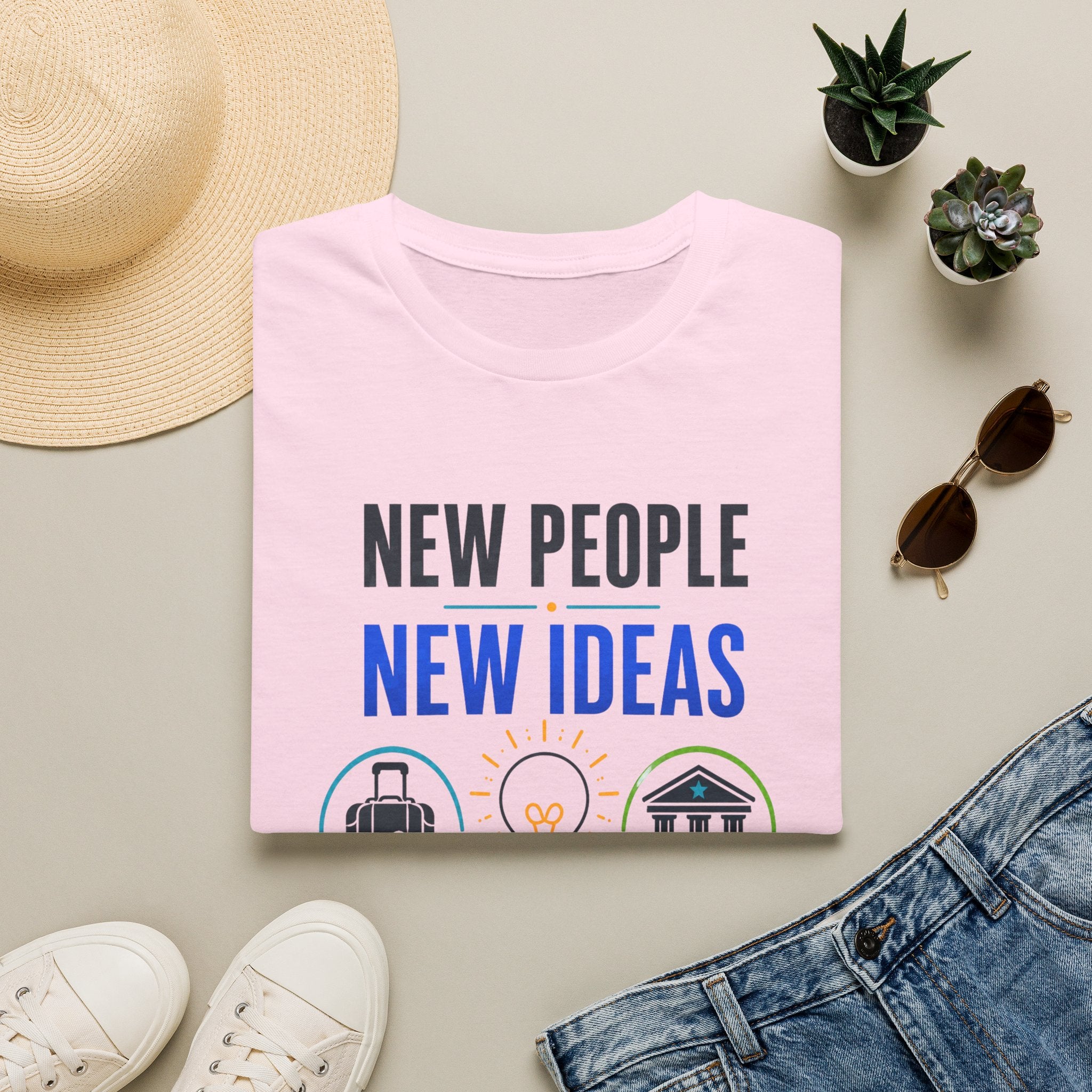T-Shirt — "New People New Ideas, Stronger Future" Inspirational Graphic Tee