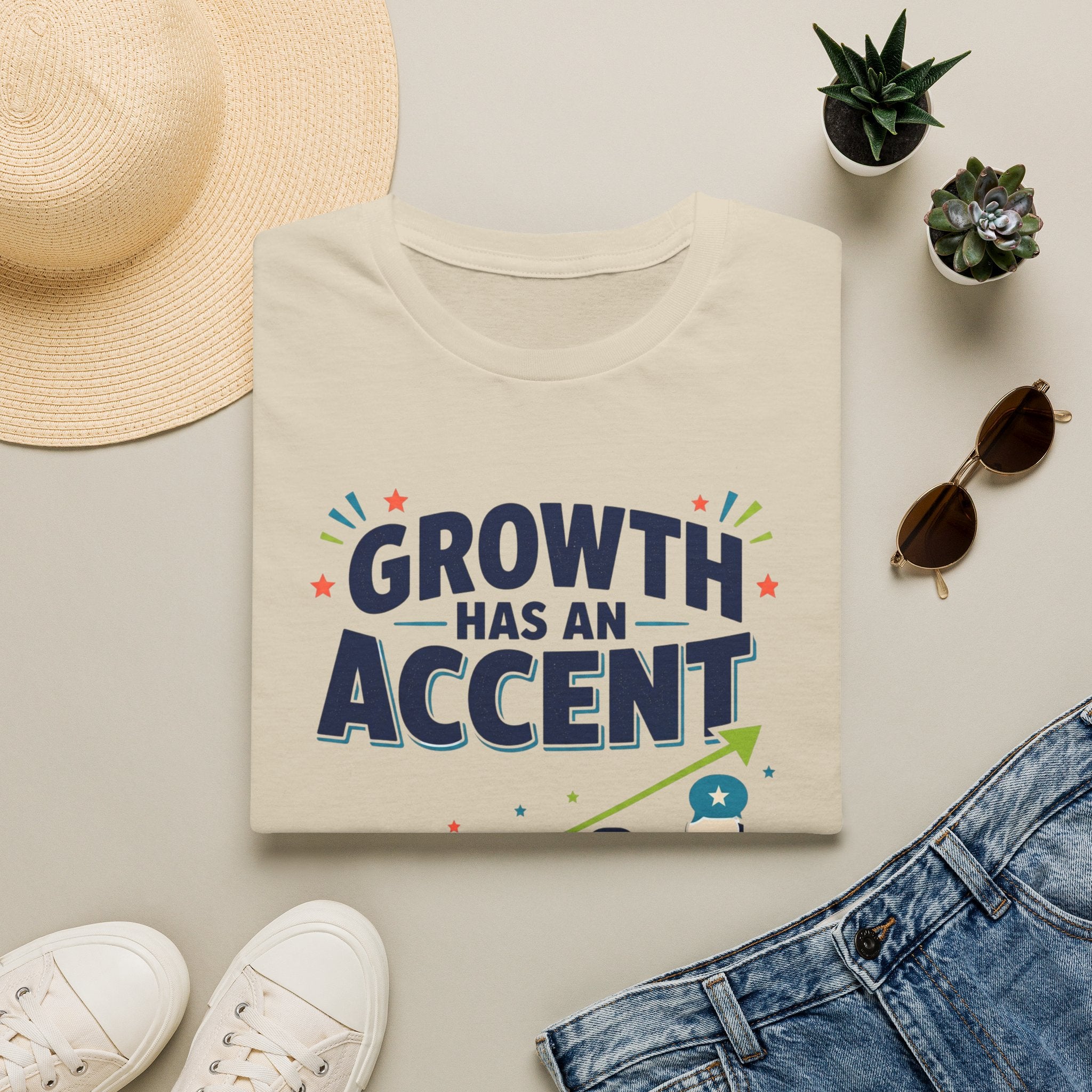 Growth Has An Accent T‑Shirt — Motivational Entrepreneur Growth Tee