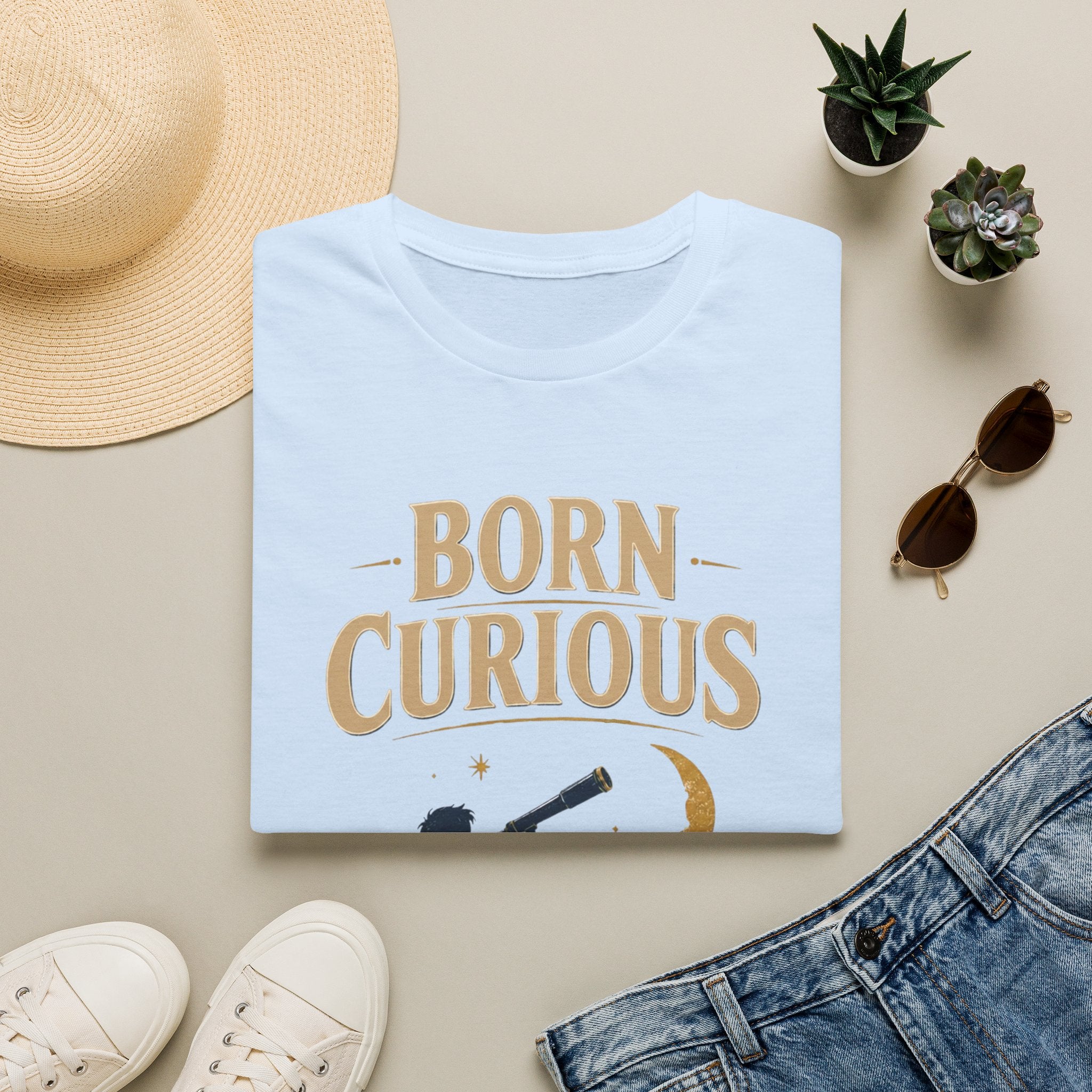 Born Curious Telescope T-Shirt