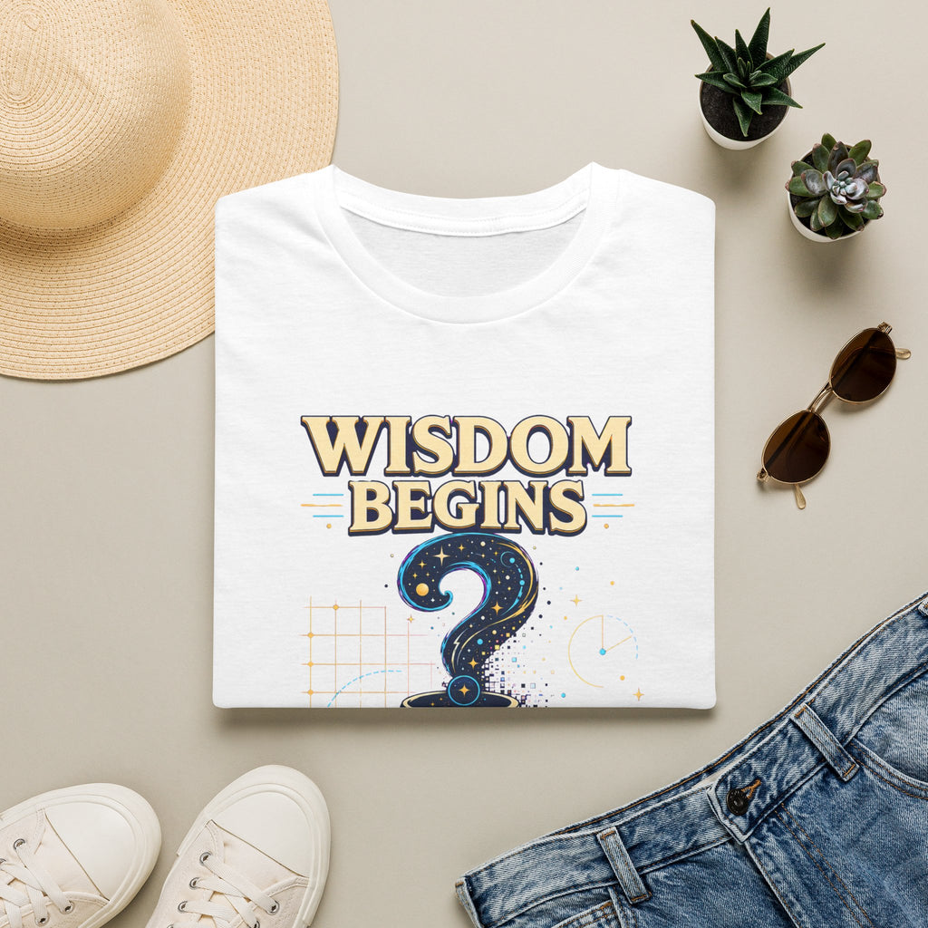 Wisdom Begins T-Shirt — "Wisdom Begins Where Certainty Ends" Philosophical Tee