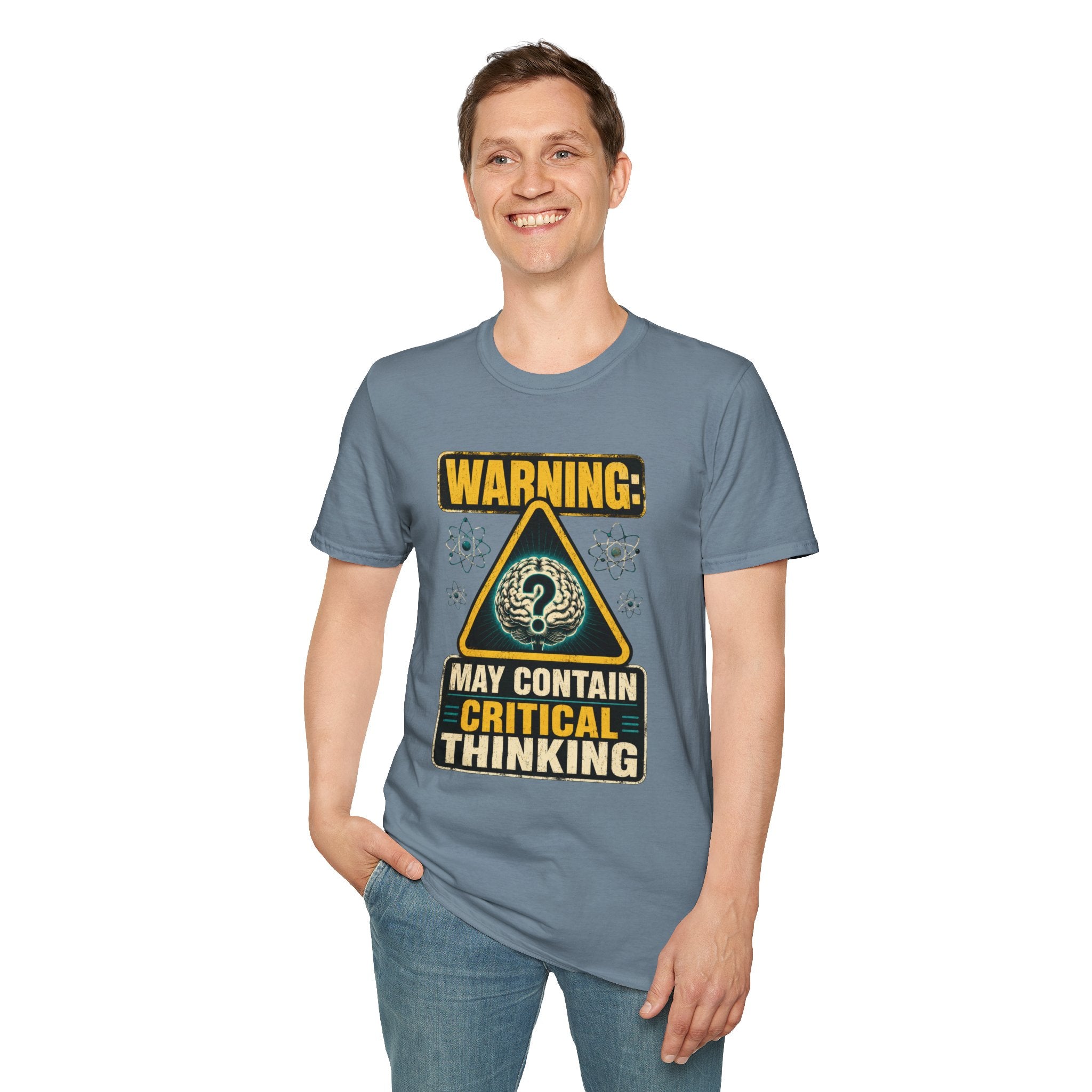 "WARNING: May Contain Critical Thinking" Graphic Tee