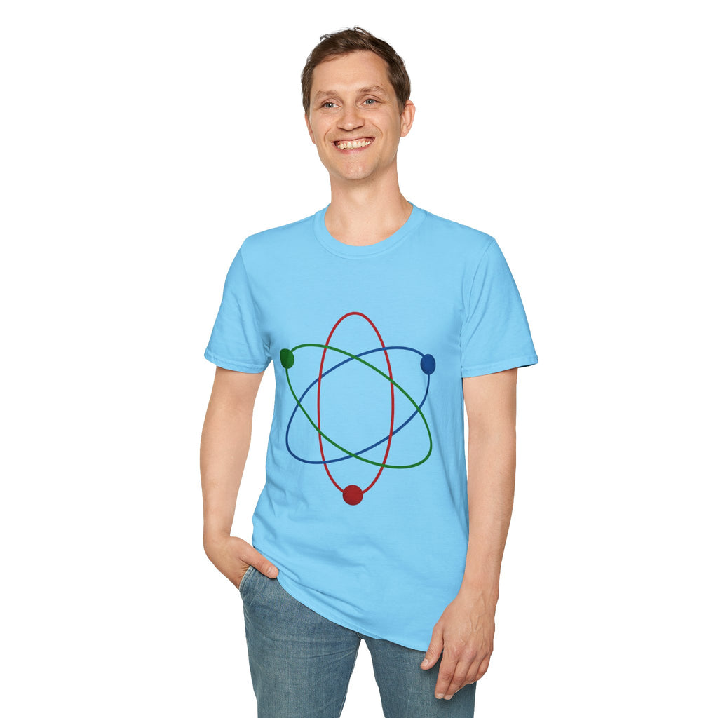 Science Atom Graphic T-Shirt — Colorful Retro Atomic Design