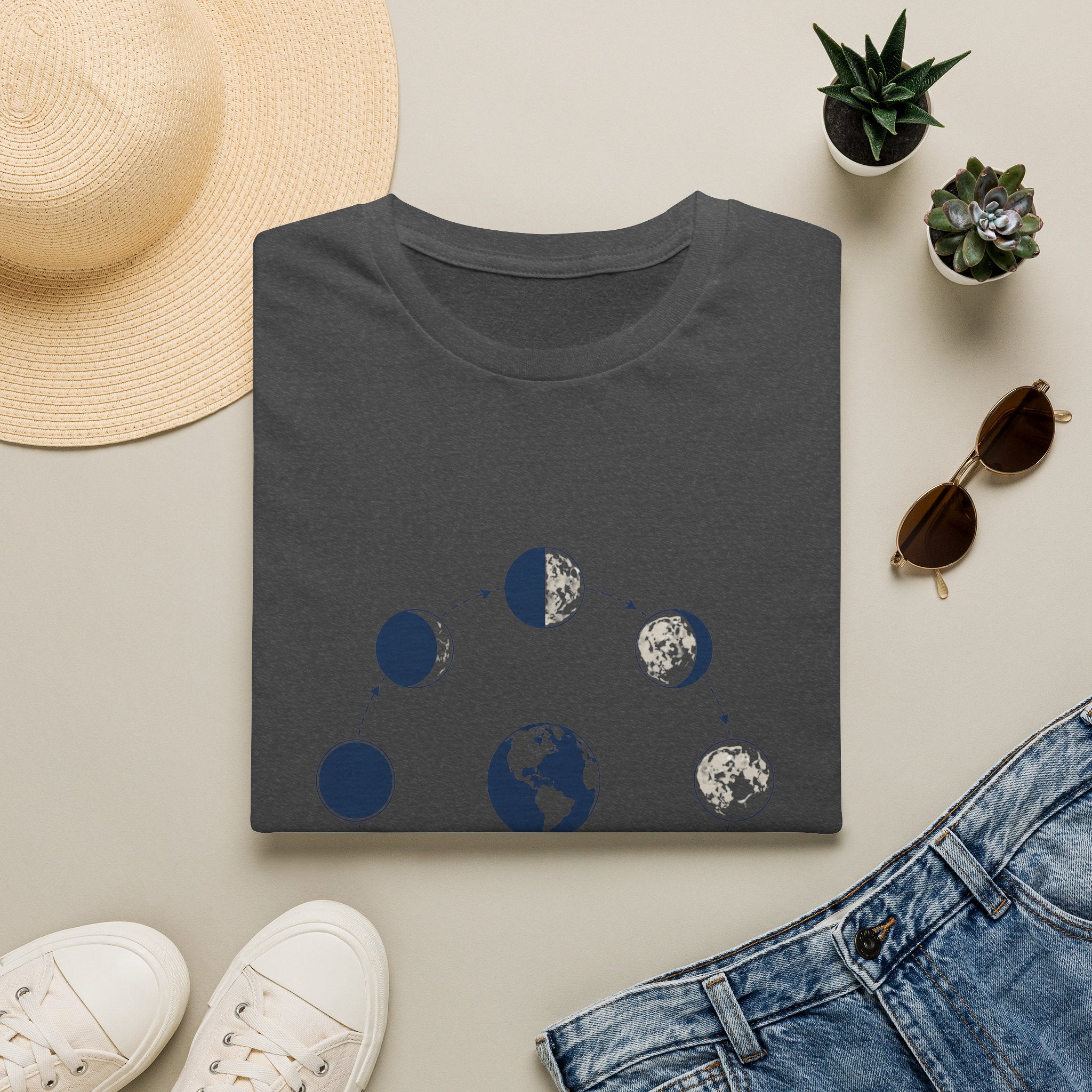 Moon Phase T-Shirt —Lunar Cycle Graphic Tee