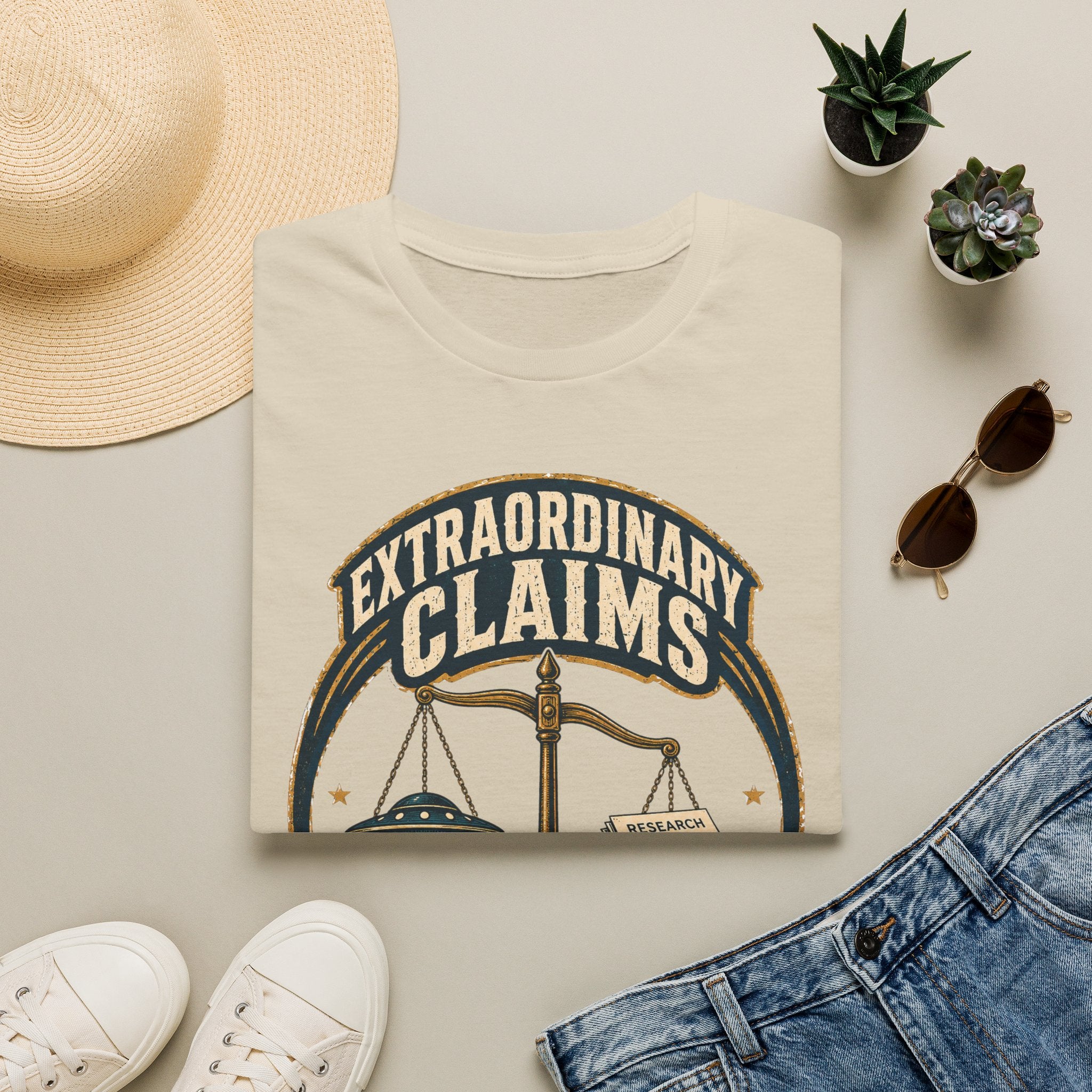 T-Shirt — "Extraordinary Claims Require Evidence" Vintage Science Skeptic Tee