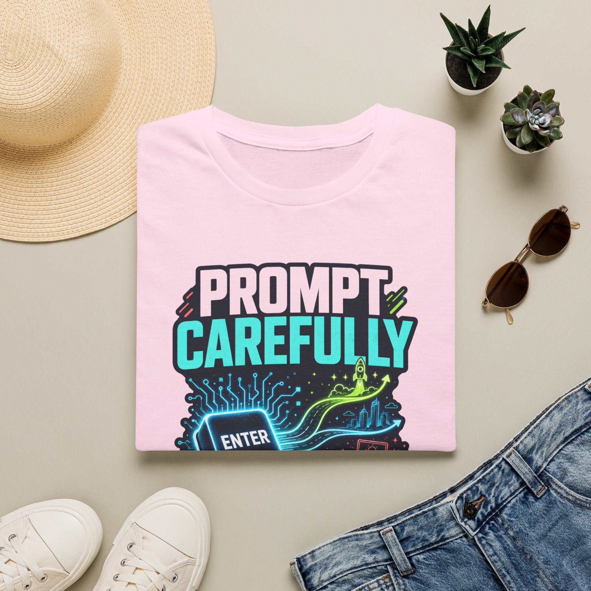 Prompt Carefully T-Shirt — "Prompt Carefully" AI Humor Tee