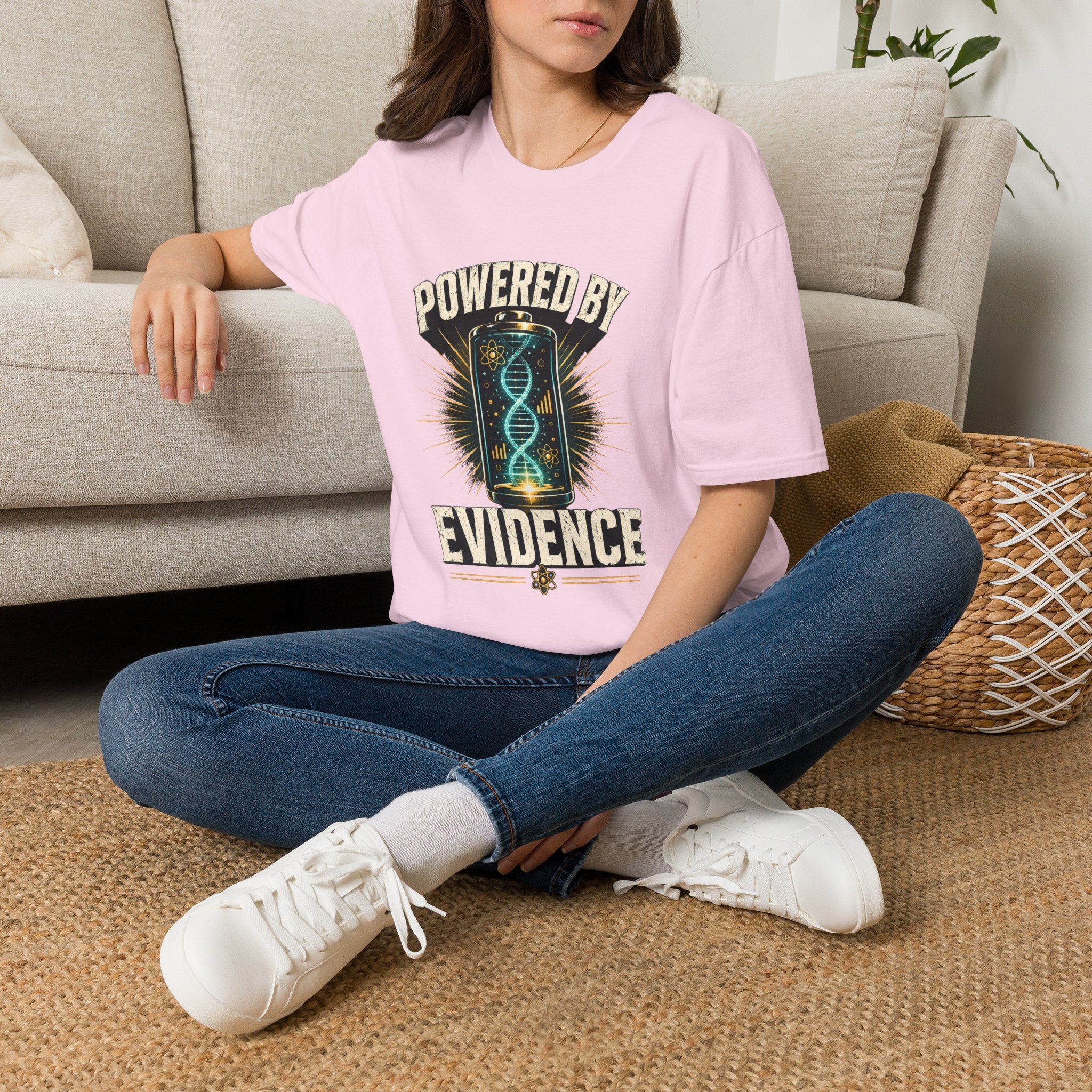 Powered By Evidence T-Shirt — Science DNA Retro Graphic Tee