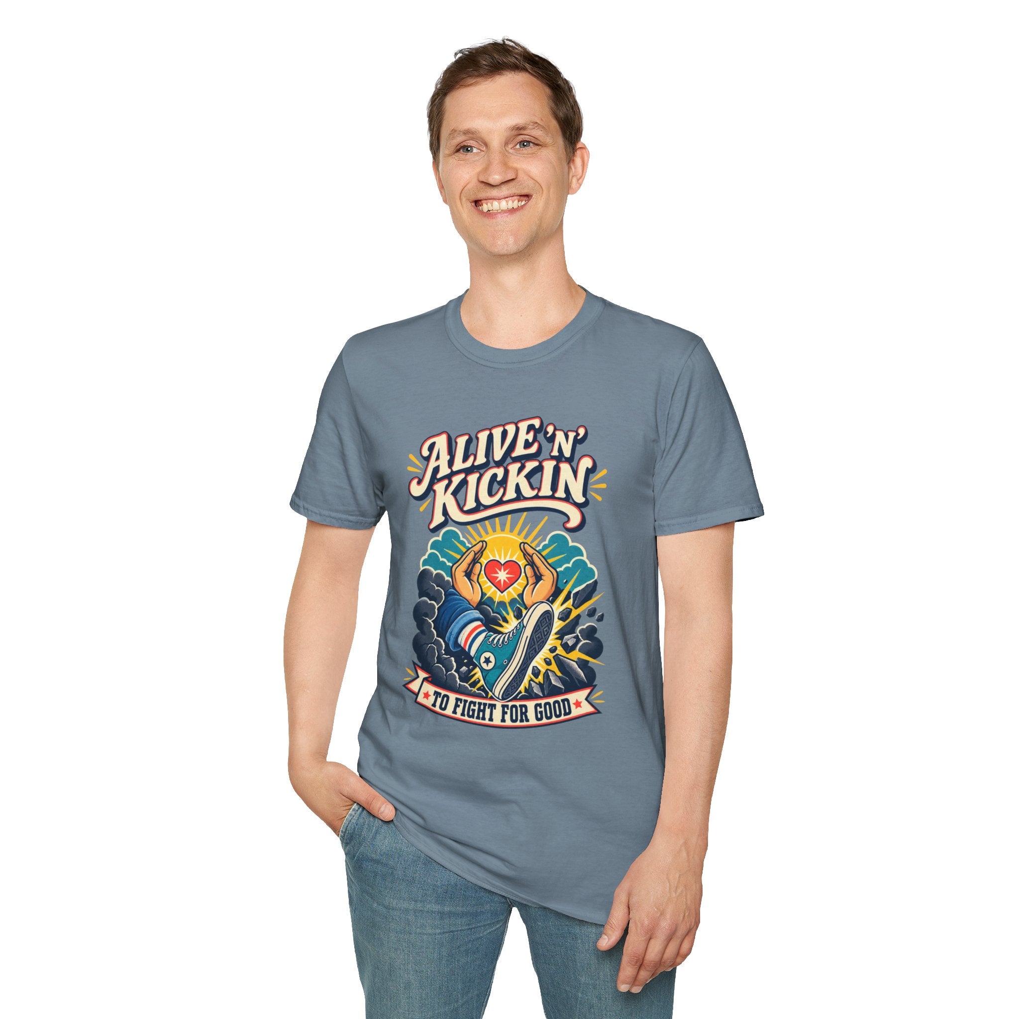 Alive 'N Kickin' Graphic T-Shirt — Retro Sunshine Inspirational Tee