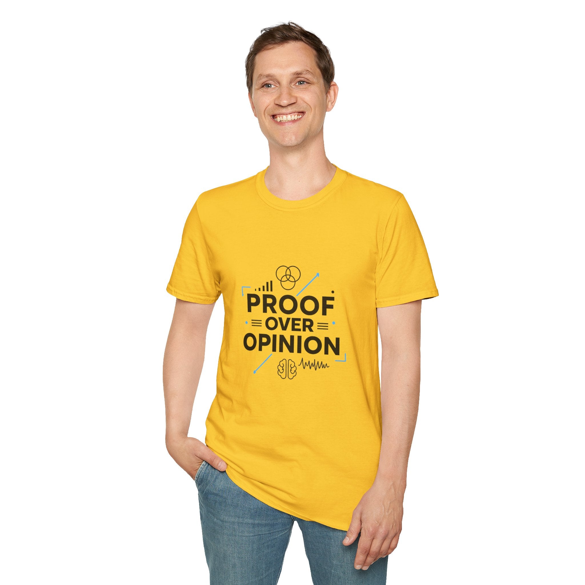 Proof Over Opinion T-Shirt — Science & Logic Graphic Tee