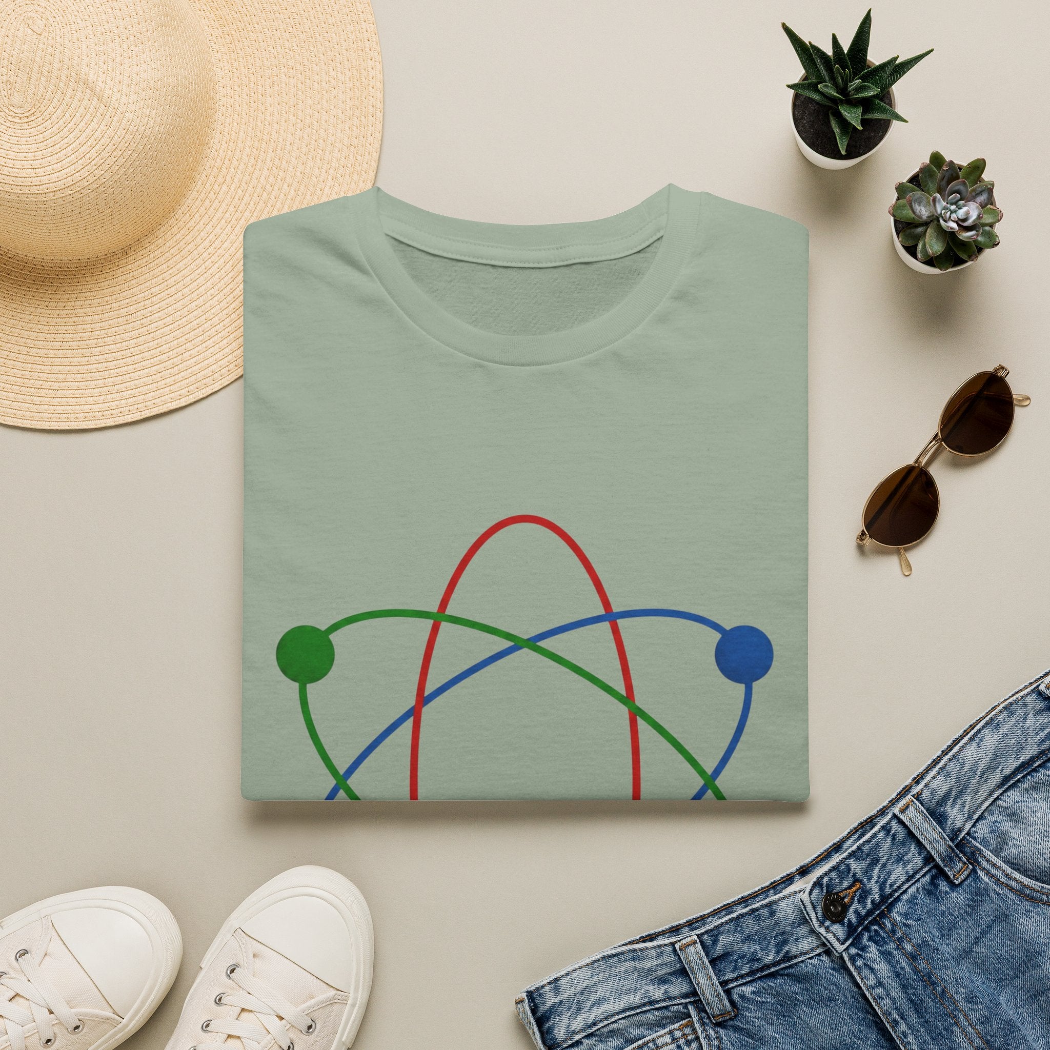 Science Atom Graphic T-Shirt — Colorful Retro Atomic Design