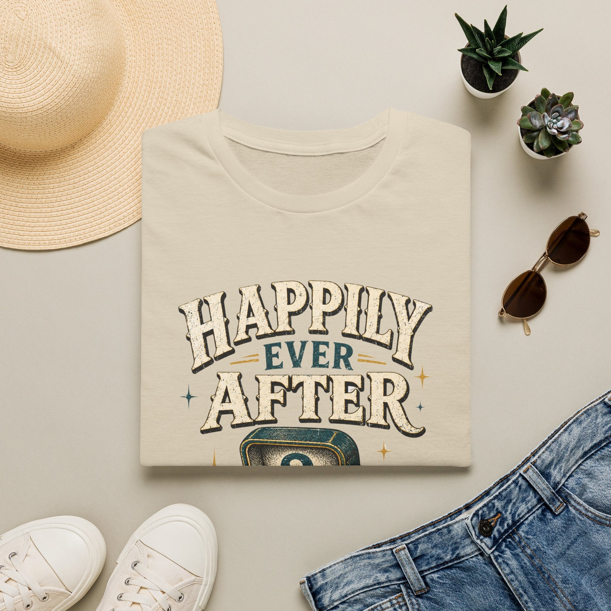 Happily Ever After T-Shirt — Funny Engagement/Marriage Proposal Tee (Ring Box, “Sold Separately” Design)