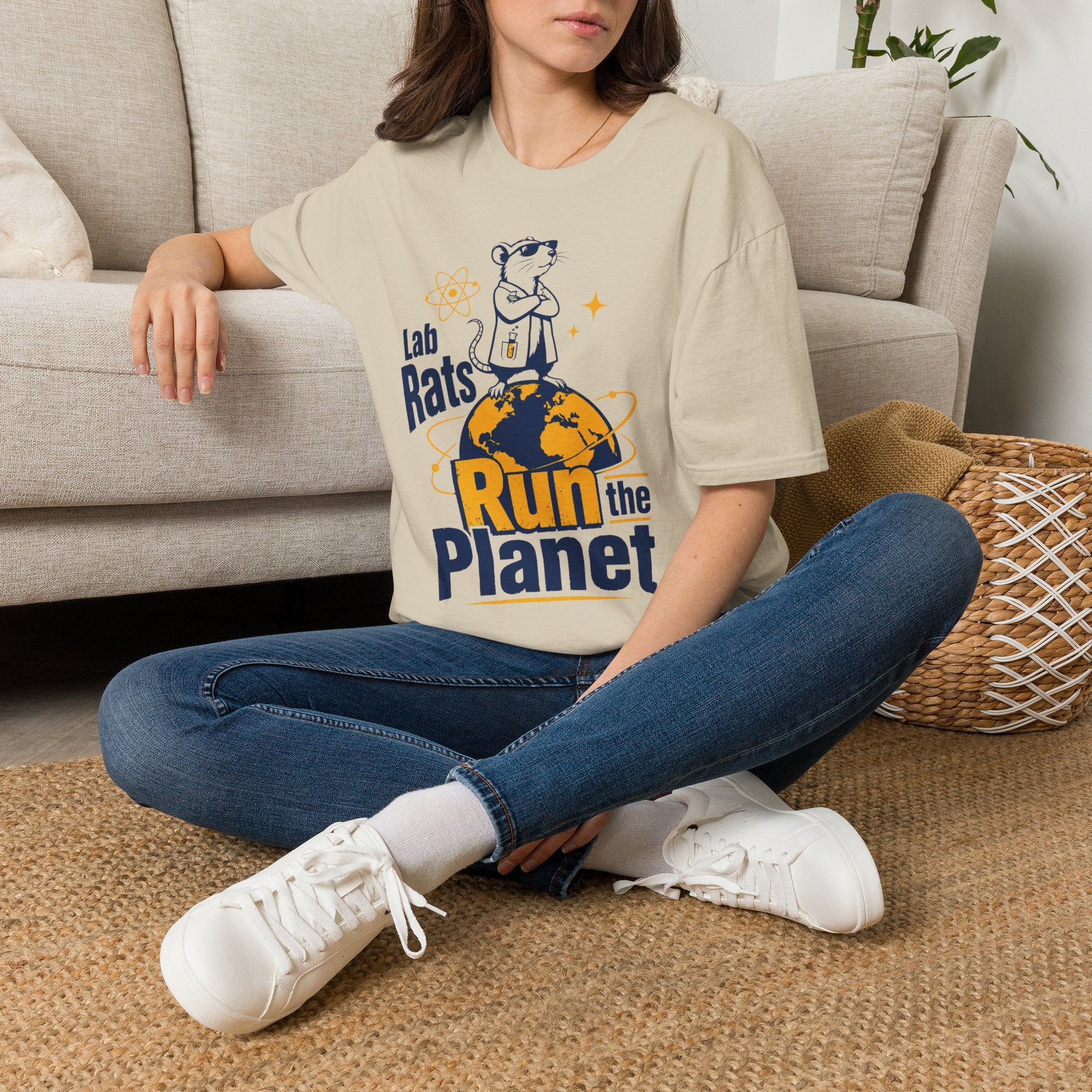 Lab Rats Run the Planet T-Shirt — Cute Scientist Rodent Graphic Tee