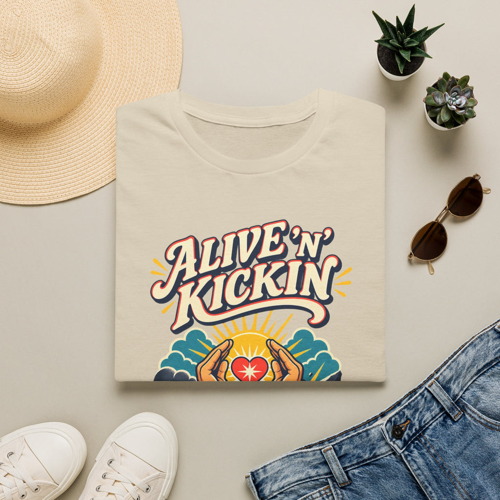 Alive 'N Kickin' Graphic T-Shirt — Retro Sunshine Inspirational Tee