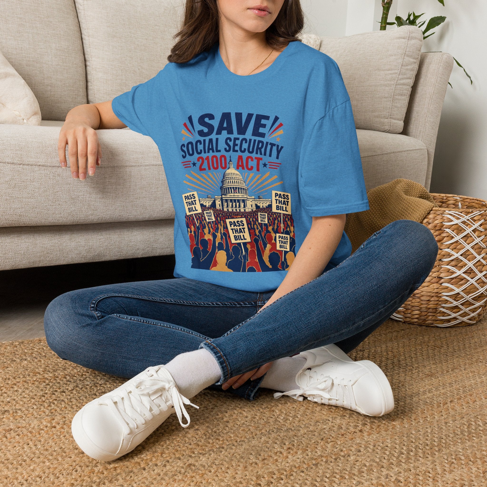 Save Social Security 2100 Act T-Shirt — Political Activism Tee for Rallies & Voters