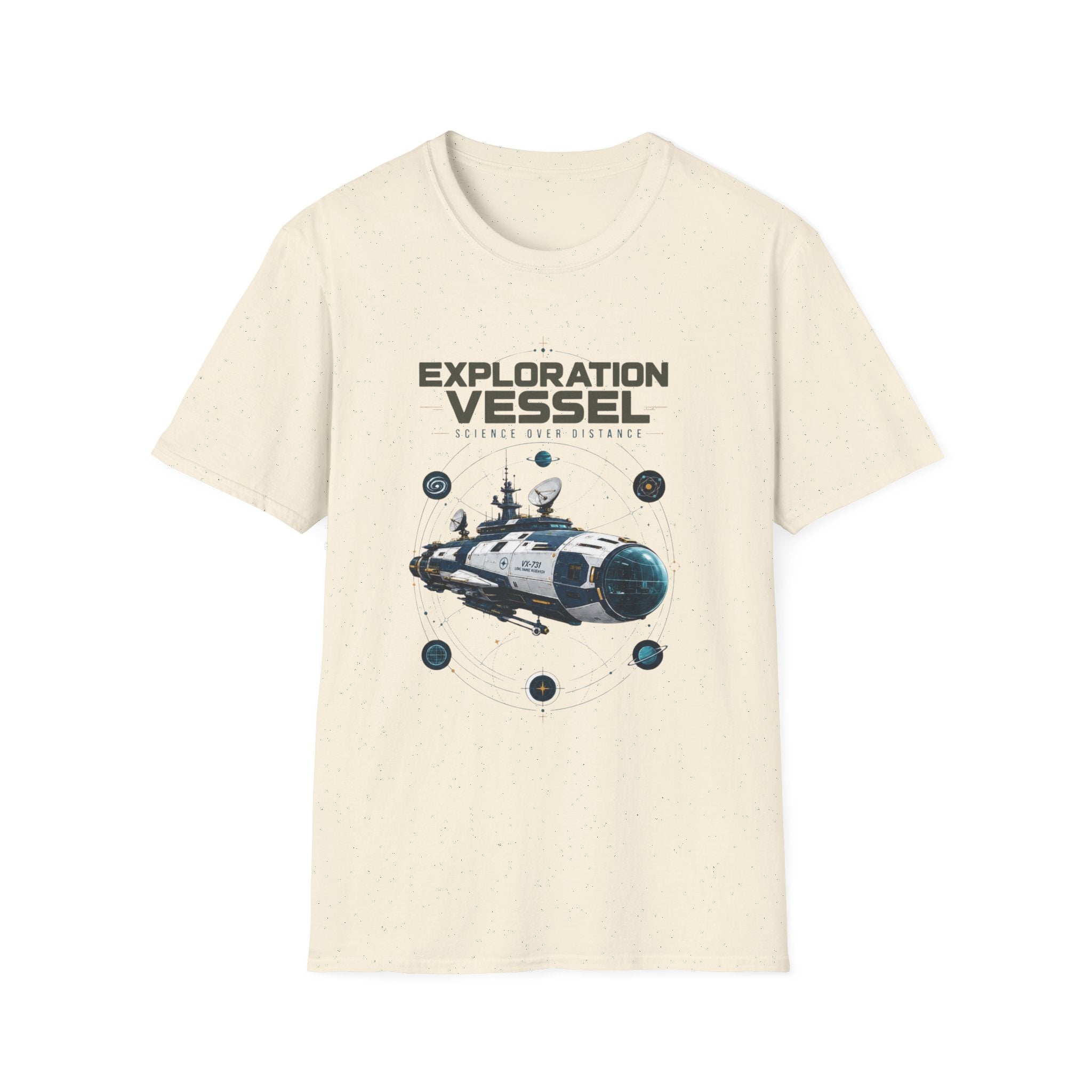 Exploration Vessel T-Shirt — Science Over Distance Space Graphic Tee