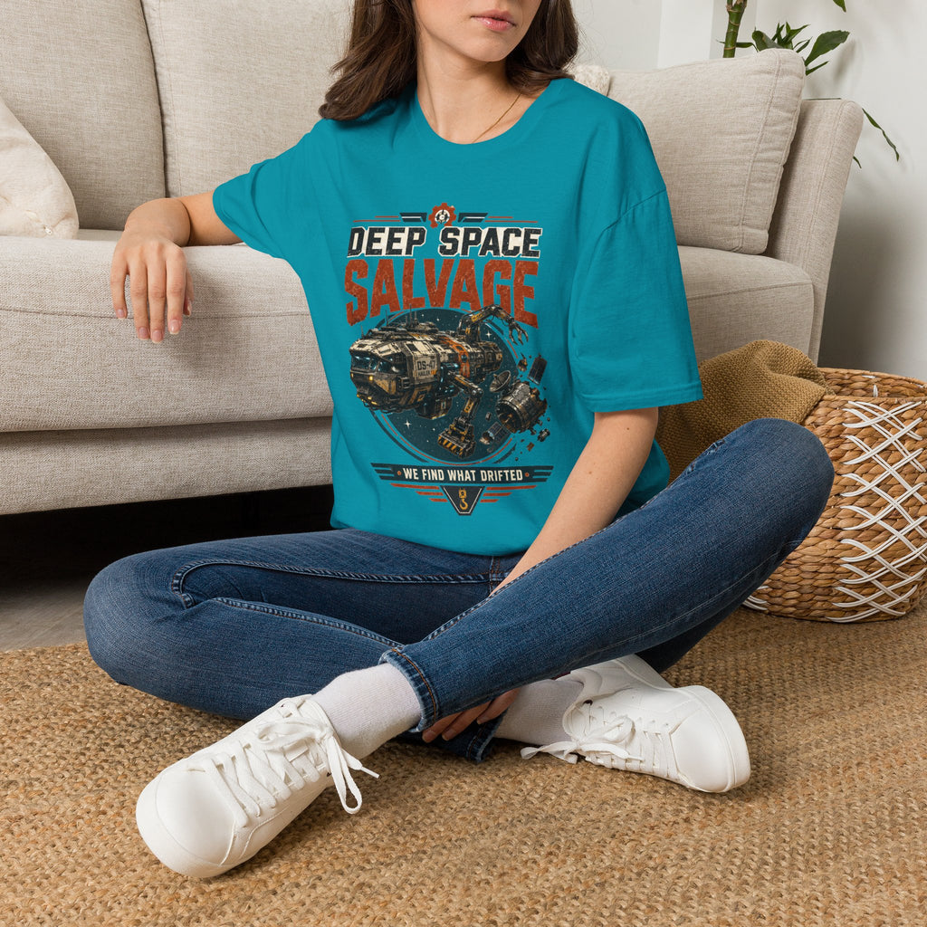 Deep Space Salvage T‑Shirt — Vintage Sci‑Fi Spacecraft Tee