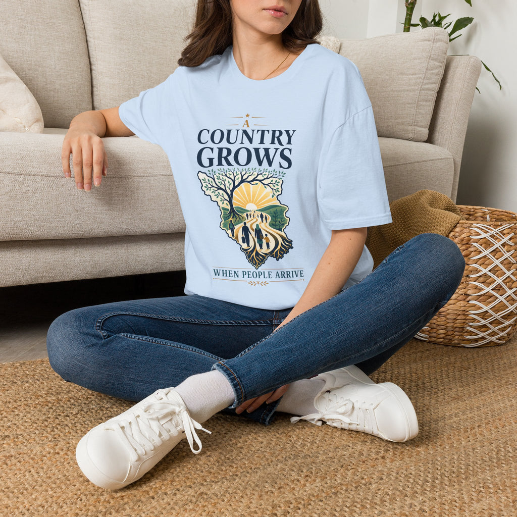 Country Grows T-Shirt — 'Country Grows' Sunset Tree Graphic Tee
