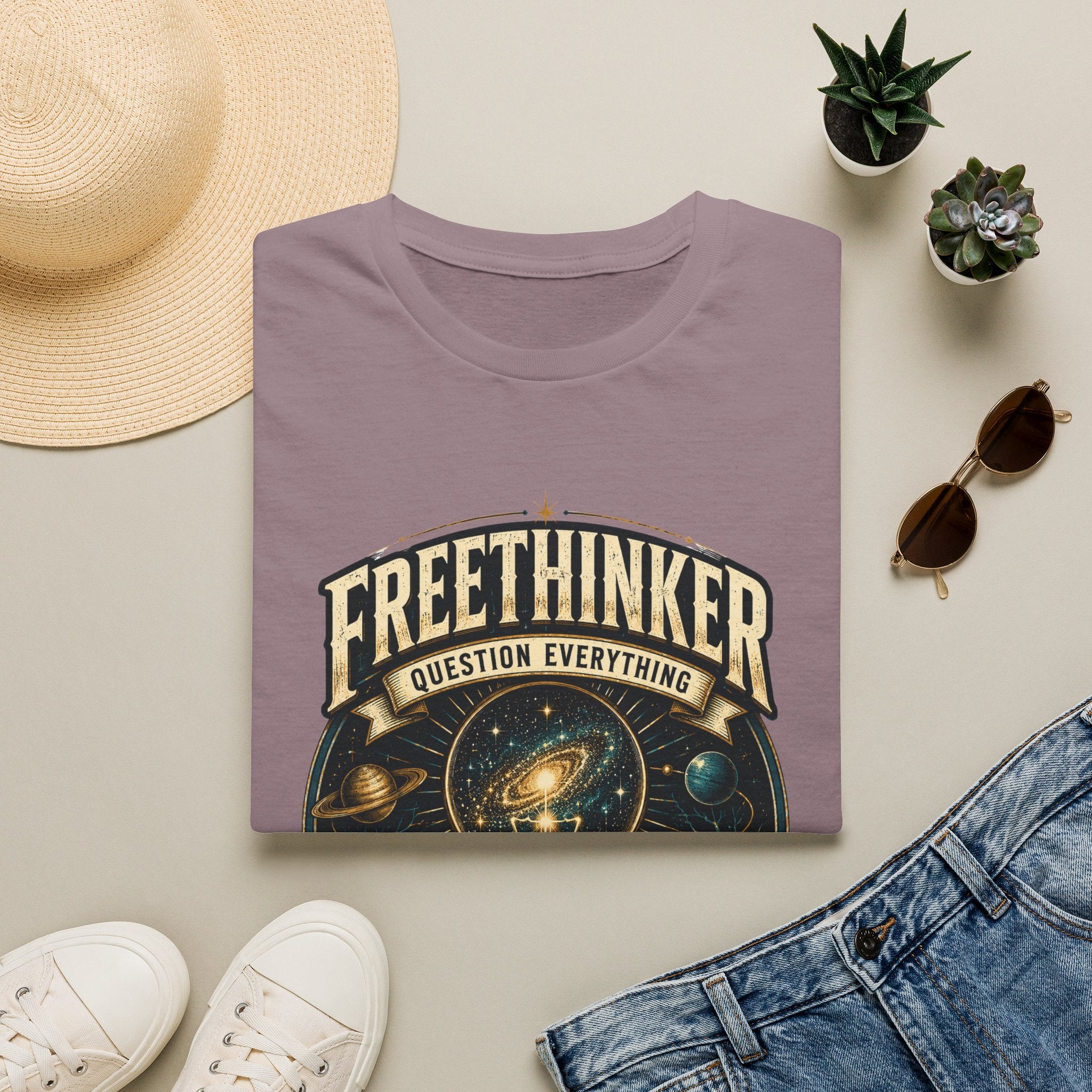 Freethinker Graphic T-Shirt — "Question Everything" Lightbulb Design
