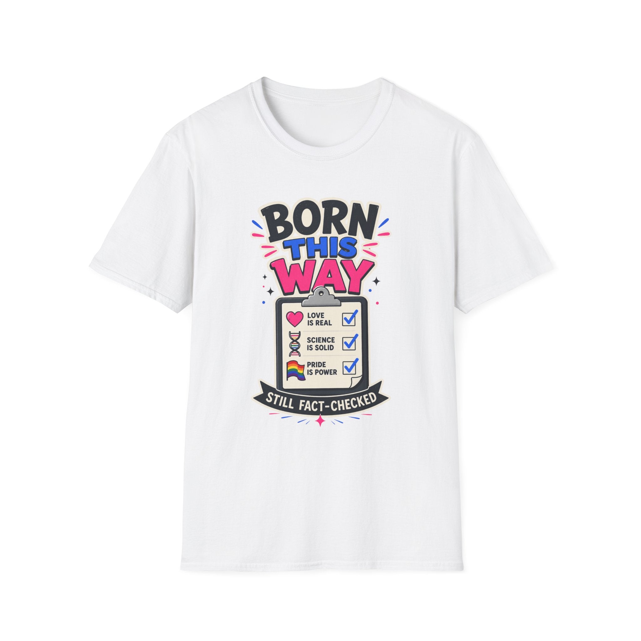 Born This Way T-Shirt — Pride LGBTQ+ Checklist Graphic Tee