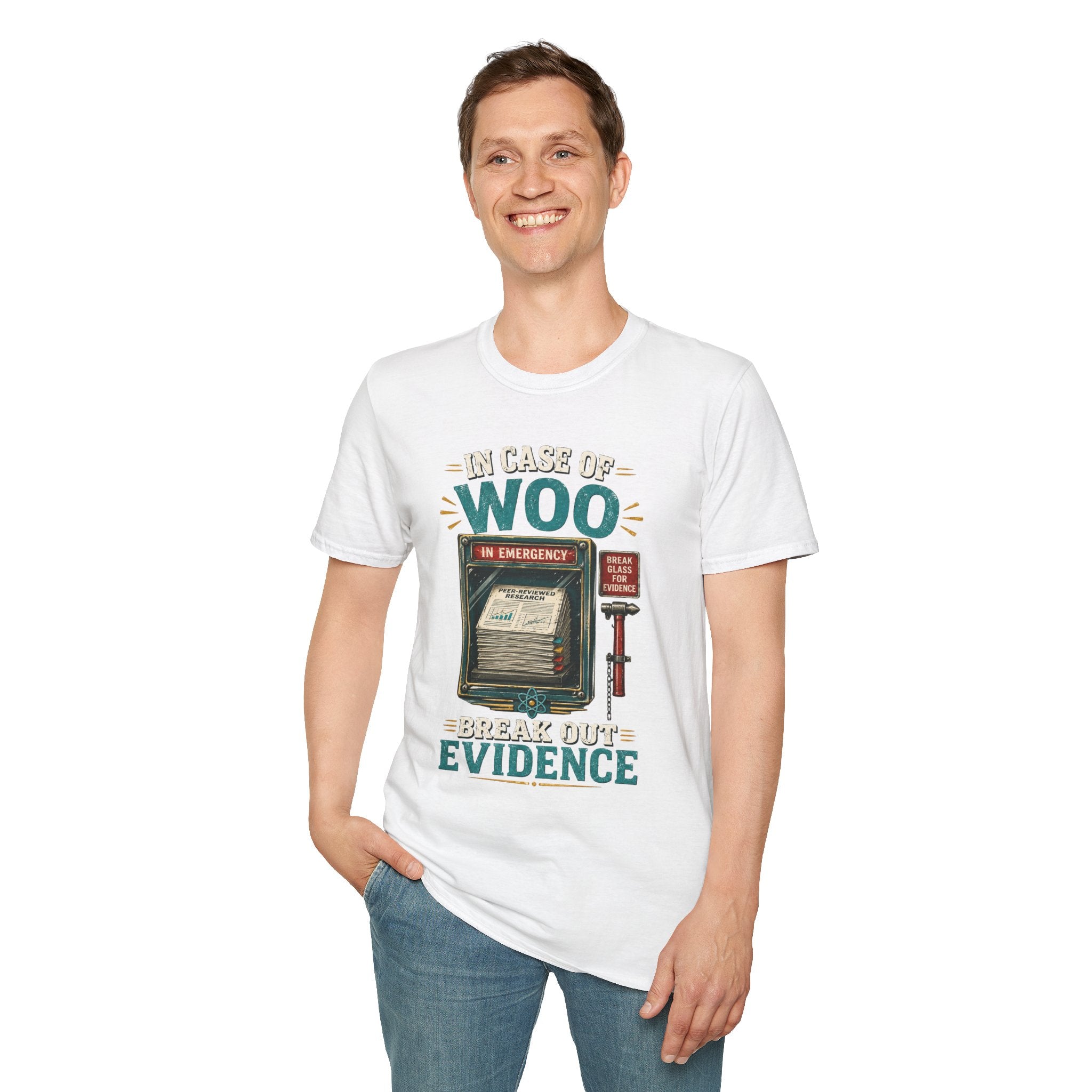 "In Case of Woo Break Out Evidence" Vintage Emergency Graphic Tee