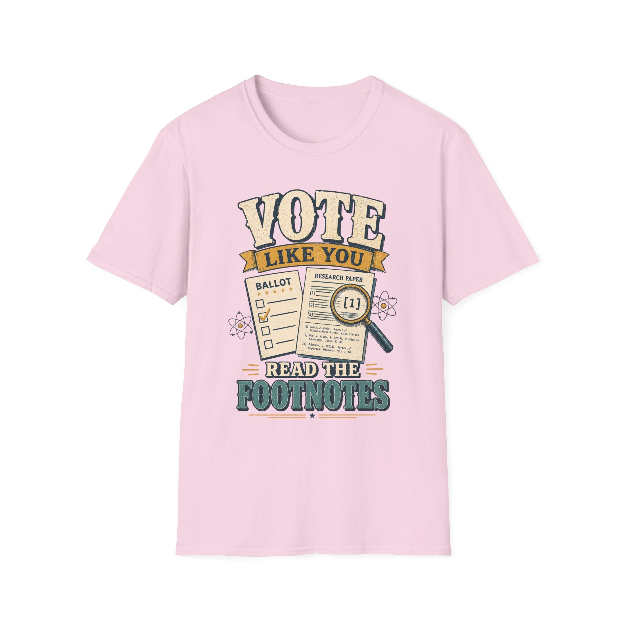 "Vote Like You Read the Footnotes" Vintage Voter Education Tee