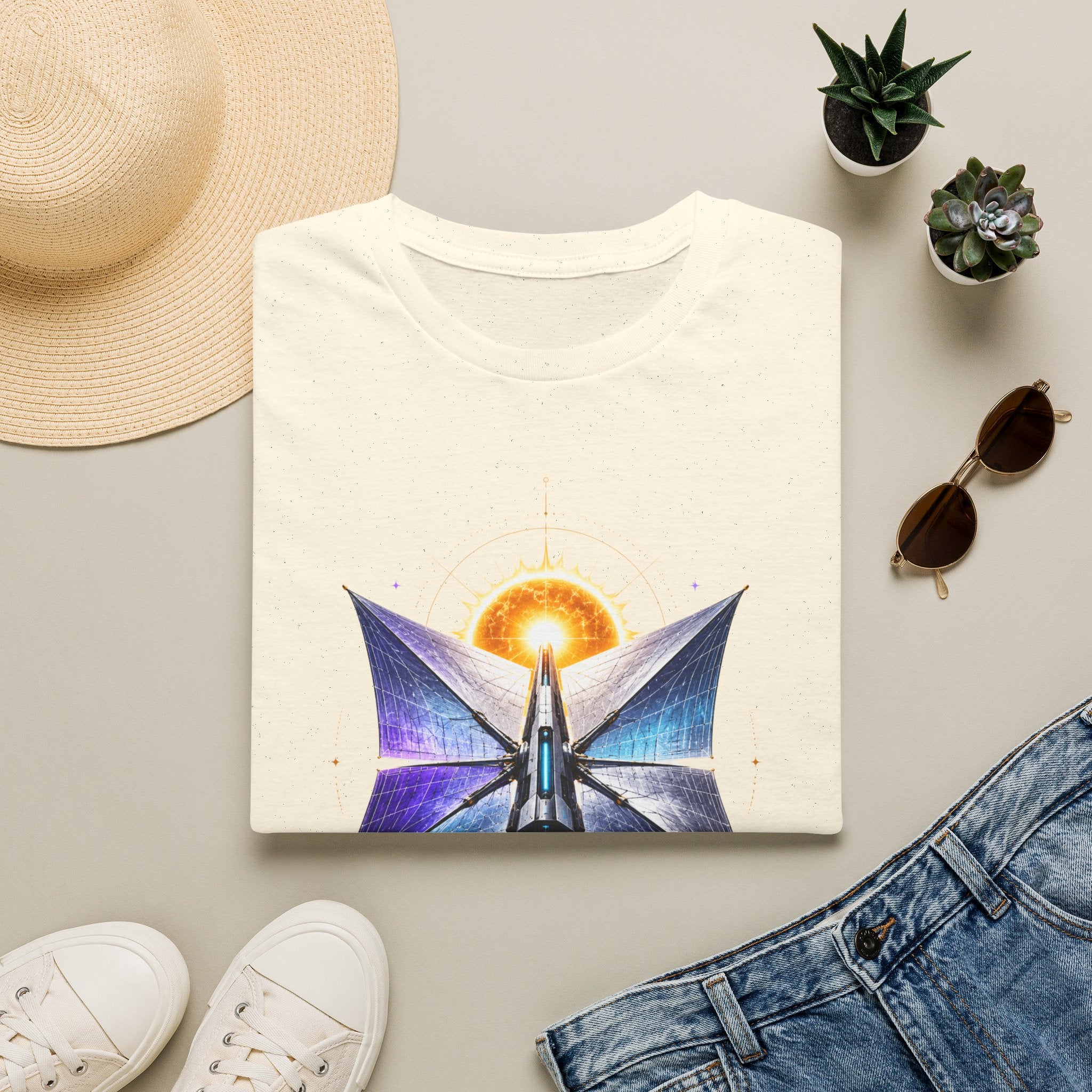 Solar Sail T‑Shirt — Spacecraft Butterfly Graphic ("Solar Sail")