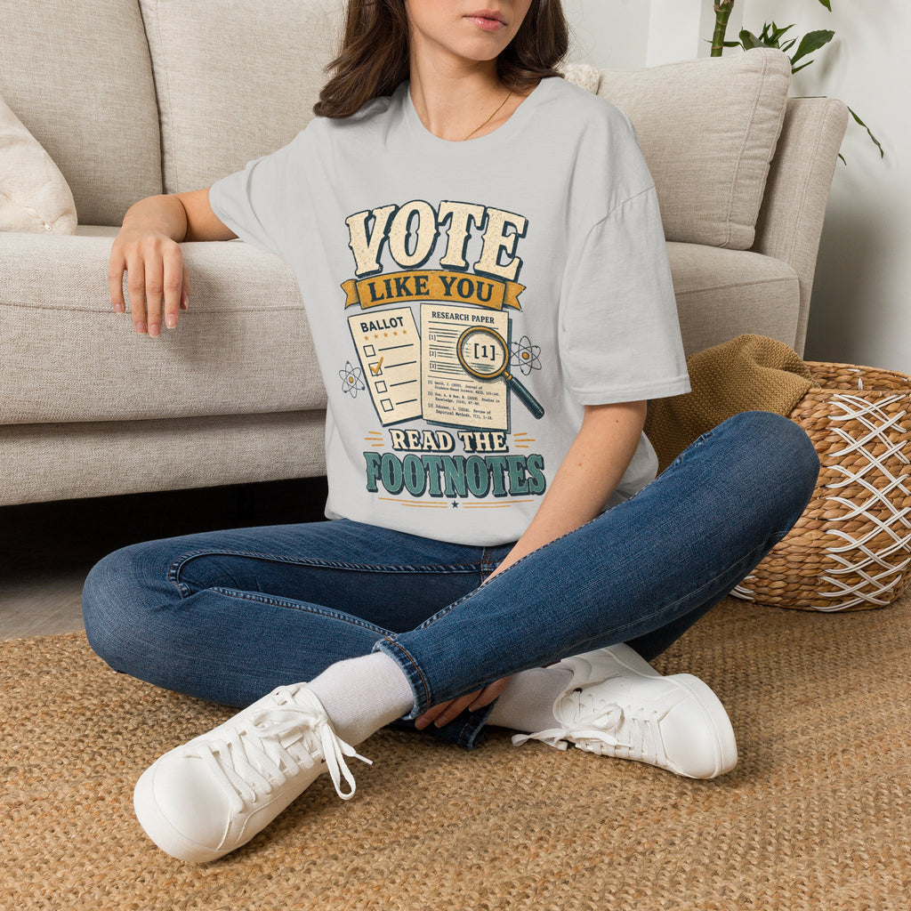 "Vote Like You Read the Footnotes" Vintage Voter Education Tee