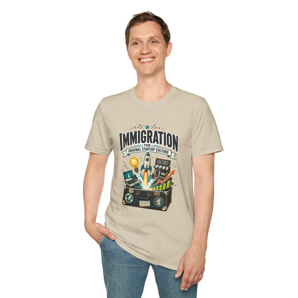 Immigration T-Shirt — "Immigration: The Original Startup Culture" Graphic Tee