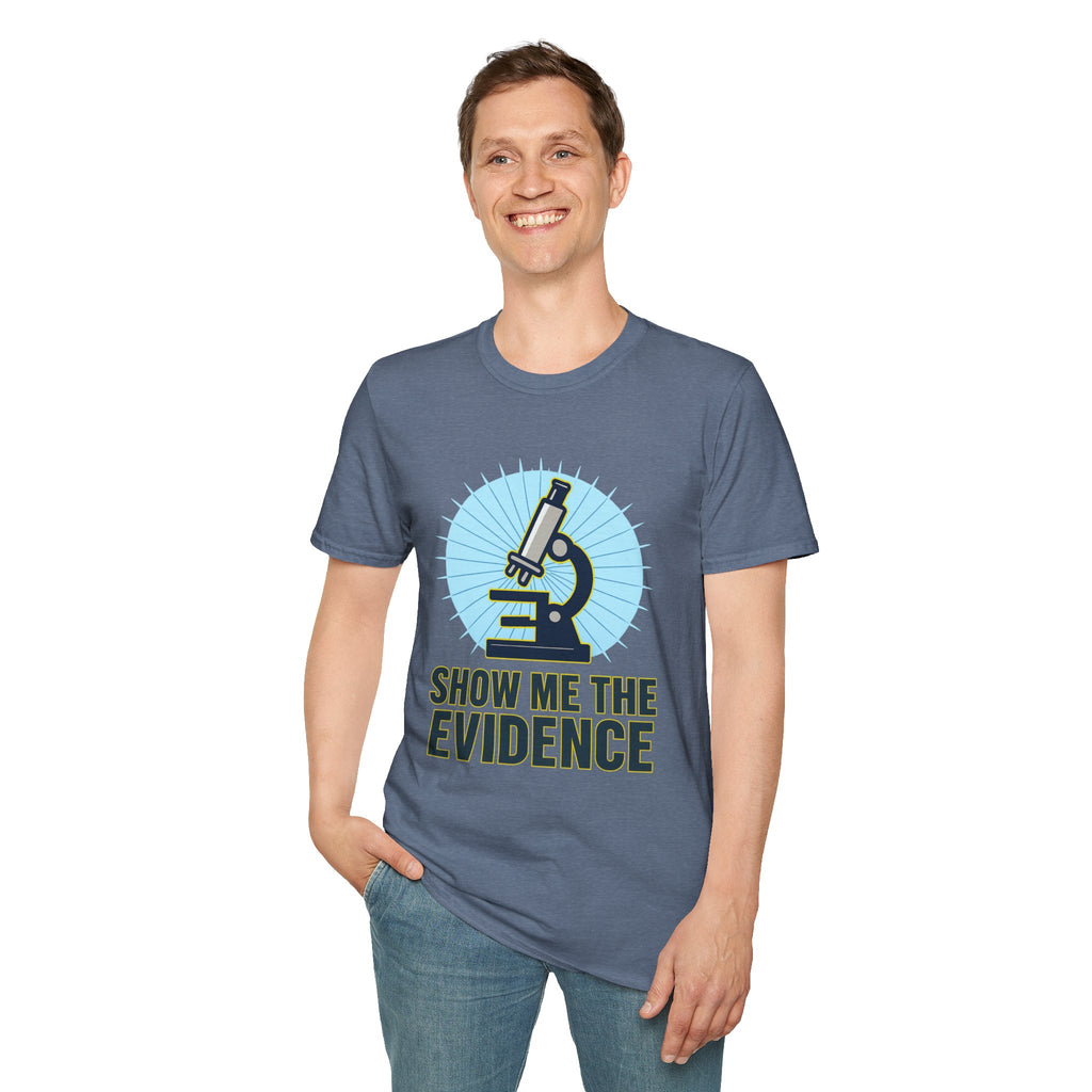 Microscope T-Shirt — "Show Me The Evidence" Science Tee for Scientists & STEM Fans