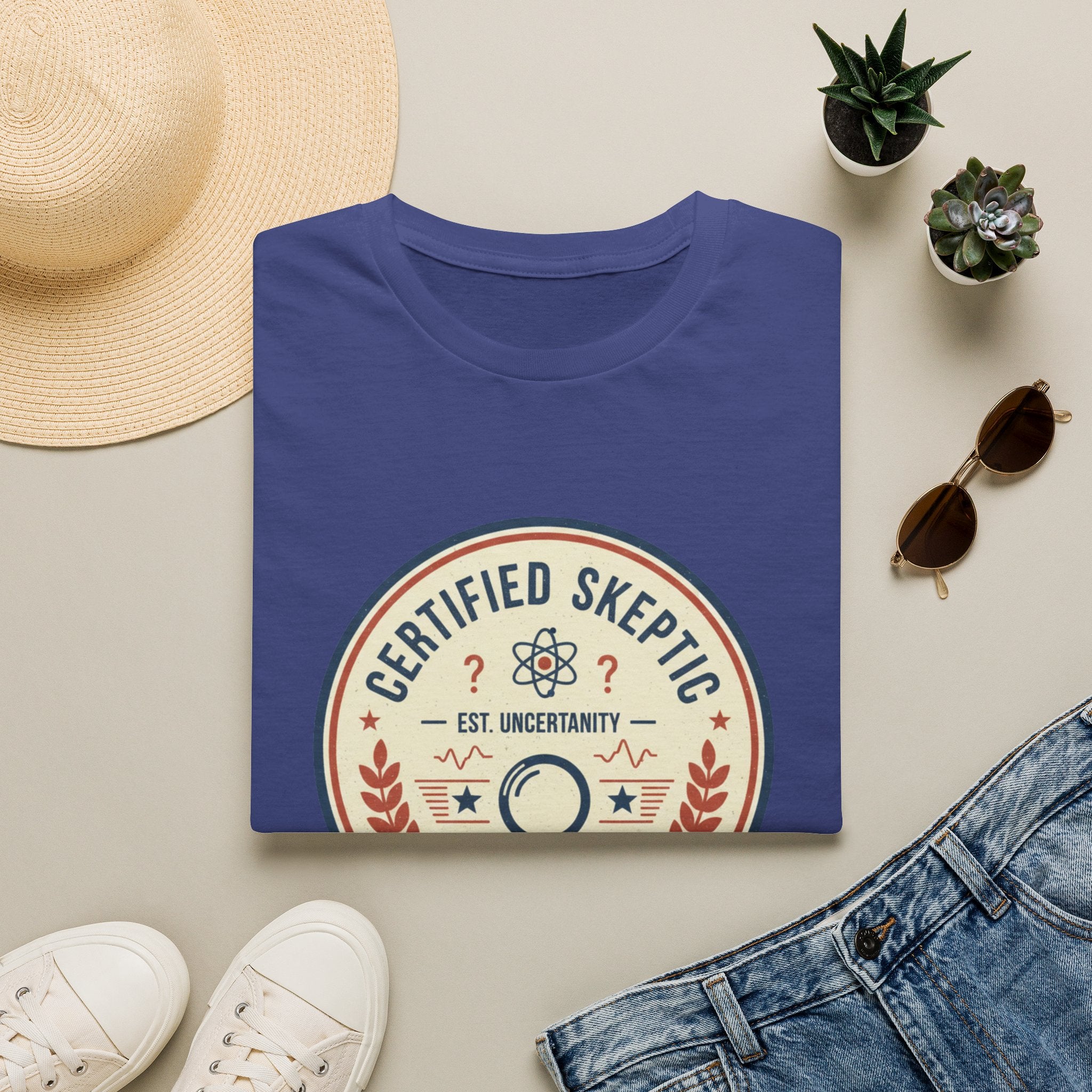 Certified Skeptic T-Shirt — 'Est. Uncertainty' Retro Science Tee