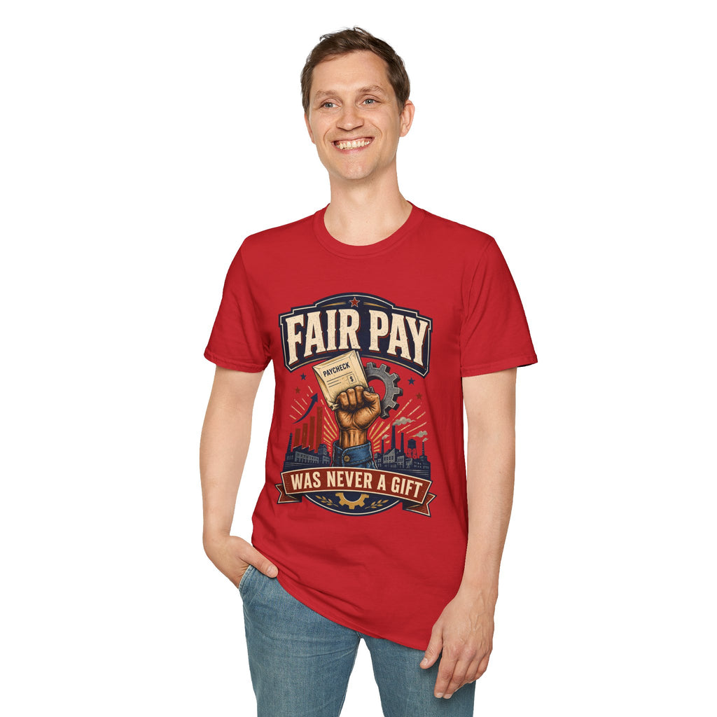 Fair Pay T-Shirt — "Fair Pay Was Never a Gift" Labor Rights Graphic Tee