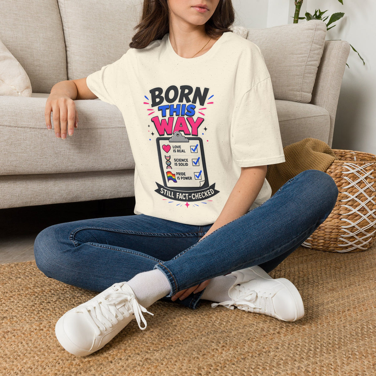 Born This Way T-Shirt — Pride LGBTQ+ Checklist Graphic Tee