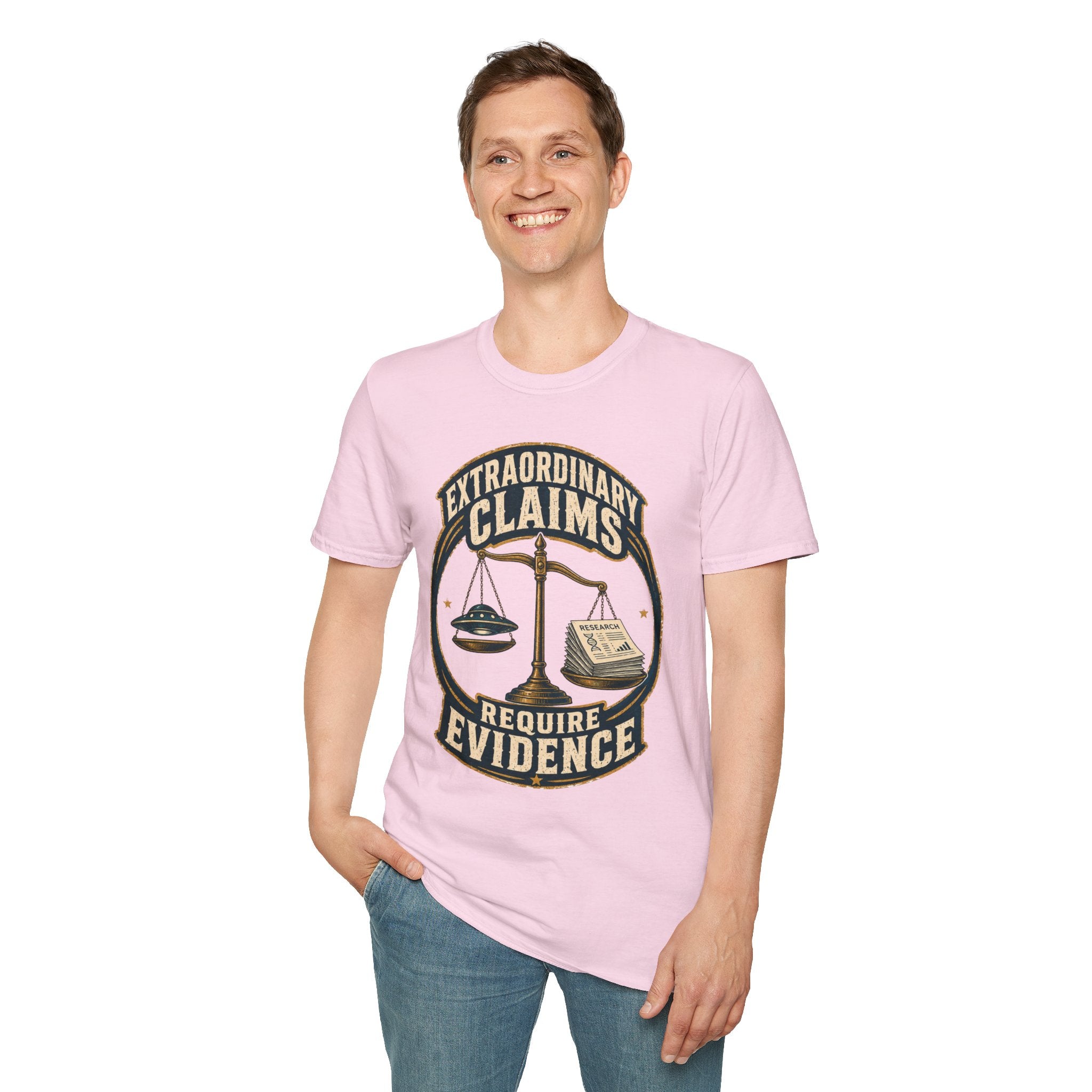 T-Shirt — "Extraordinary Claims Require Evidence" Vintage Science Skeptic Tee