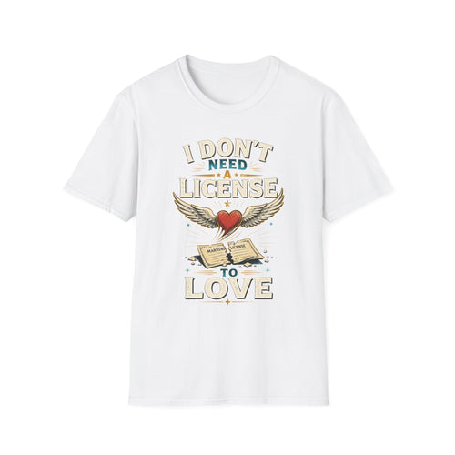 "I Don't Need a License to Love" Vintage Heart & Wings Design