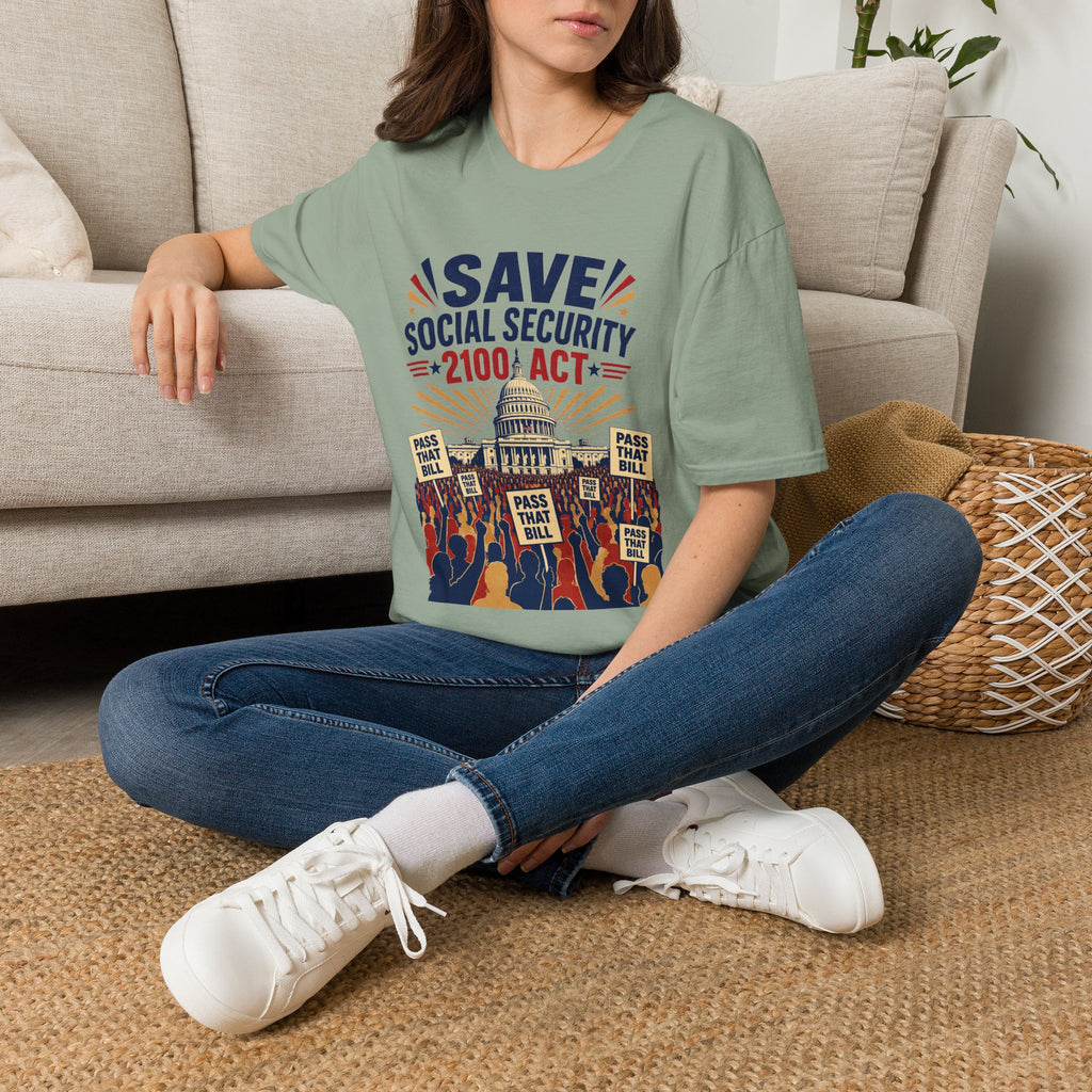 Save Social Security 2100 Act T-Shirt — Political Activism Tee for Rallies & Voters