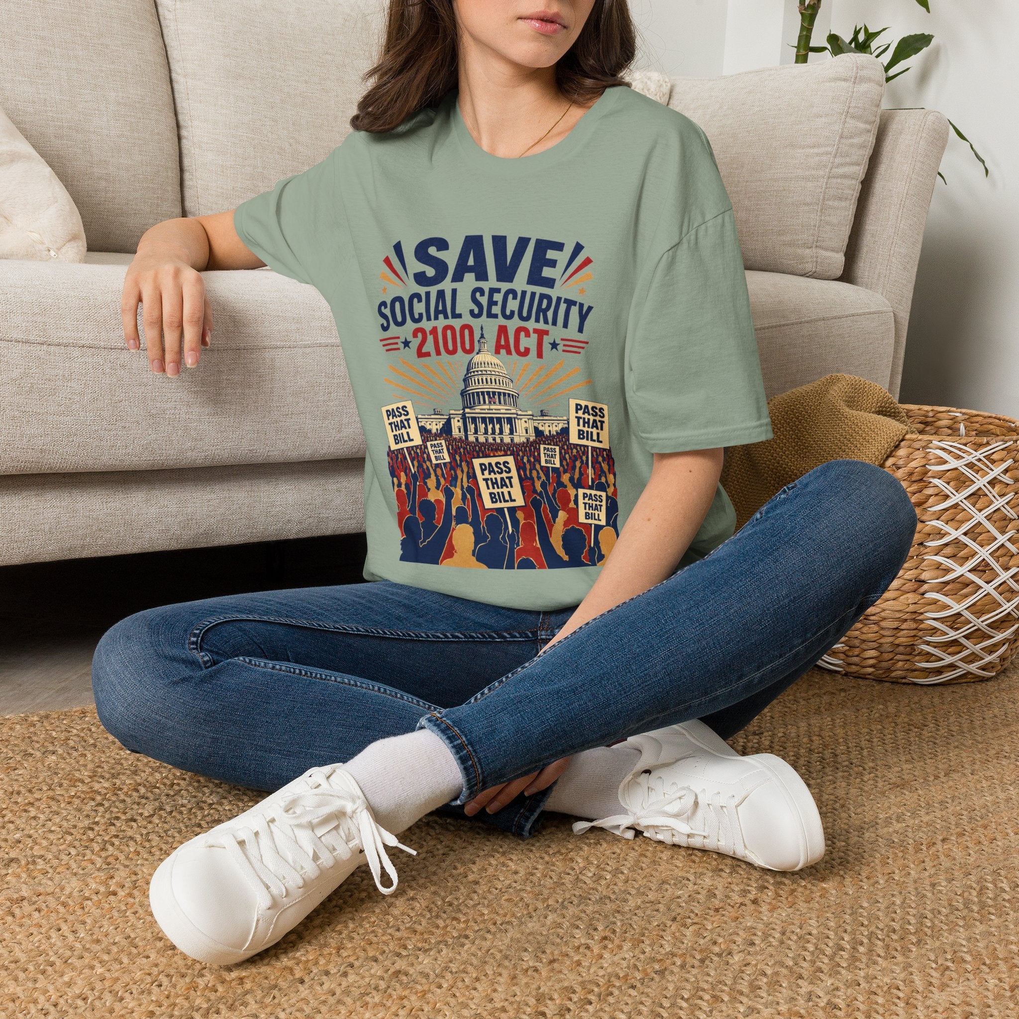 Save Social Security 2100 Act T-Shirt — Political Activism Tee for Rallies & Voters