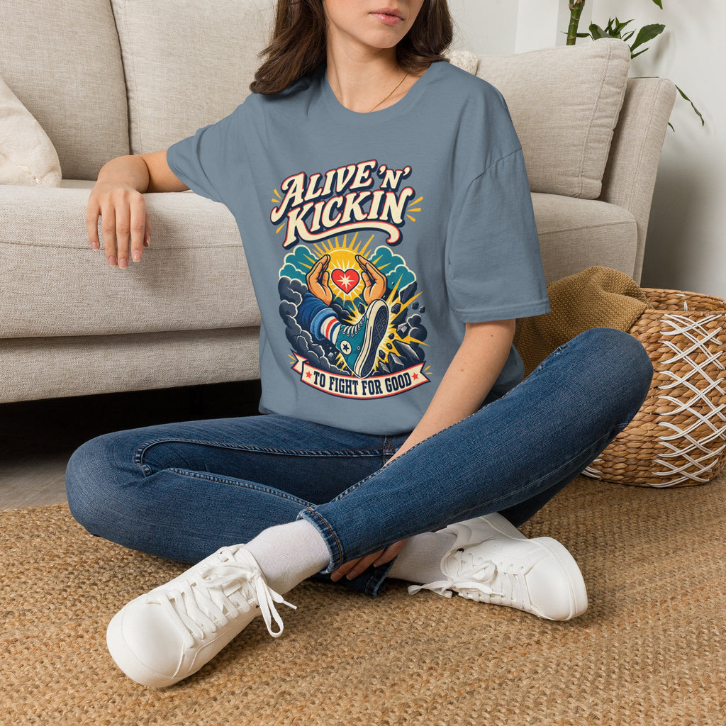 Alive 'N Kickin' Graphic T-Shirt — Retro Sunshine Inspirational Tee