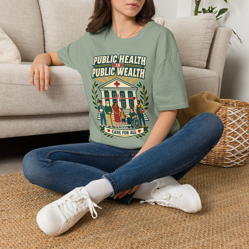 Public Health Is Public Wealth T-Shirt — 'Care For All' Community Health Tee
