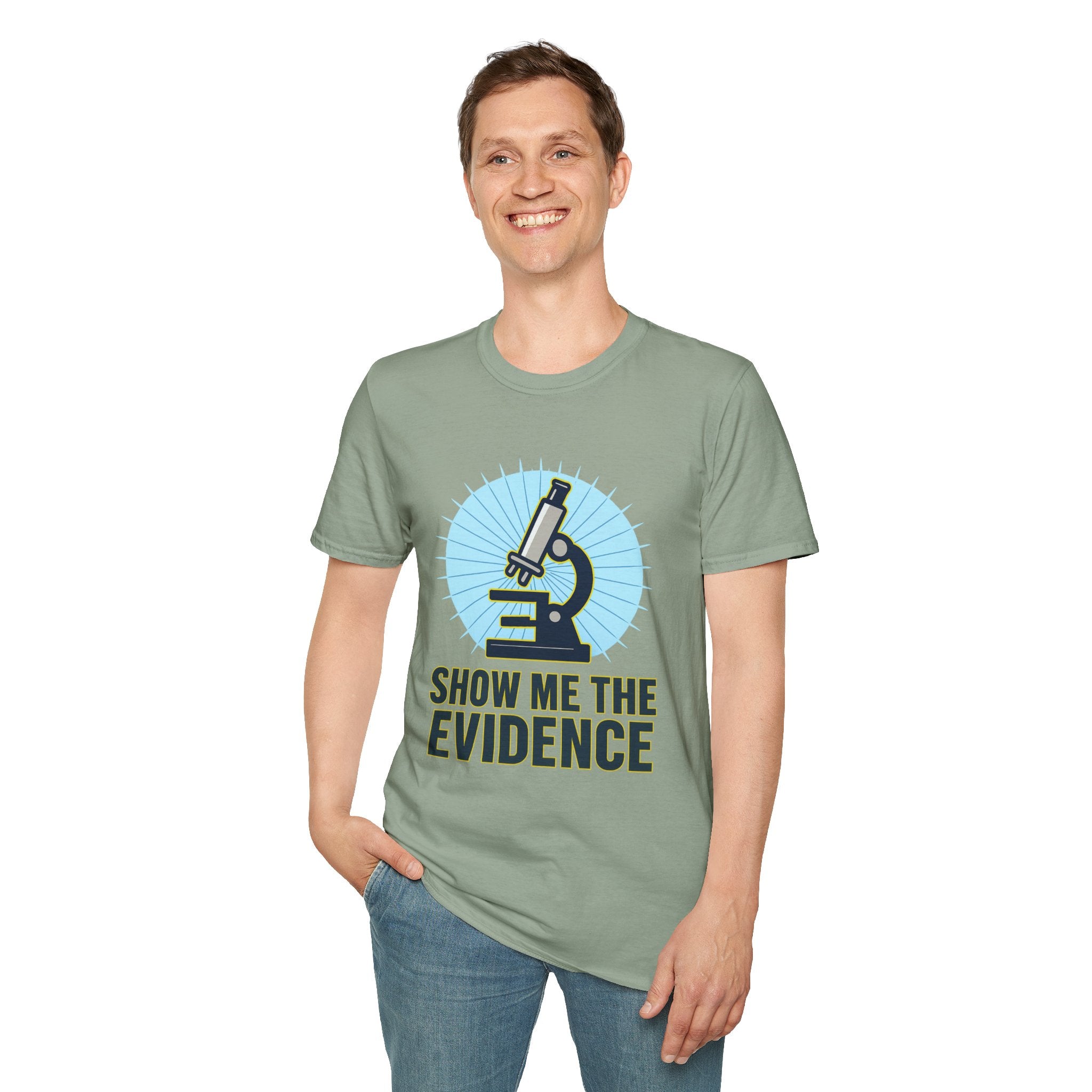 Microscope T-Shirt — "Show Me The Evidence" Science Tee for Scientists & STEM Fans