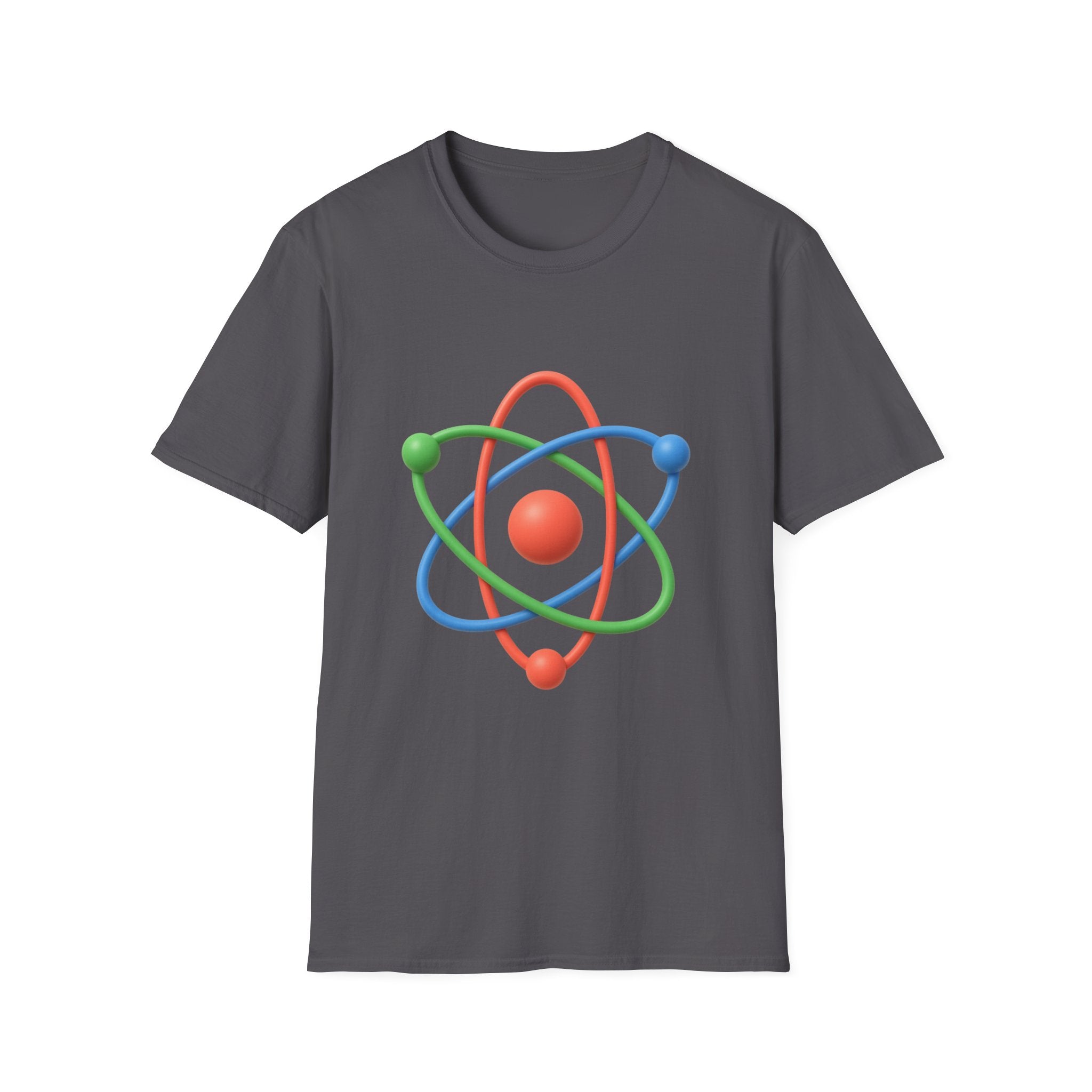 Atom Science T‑Shirt — Colorful 3D Atom Graphic Tee for Science Lovers