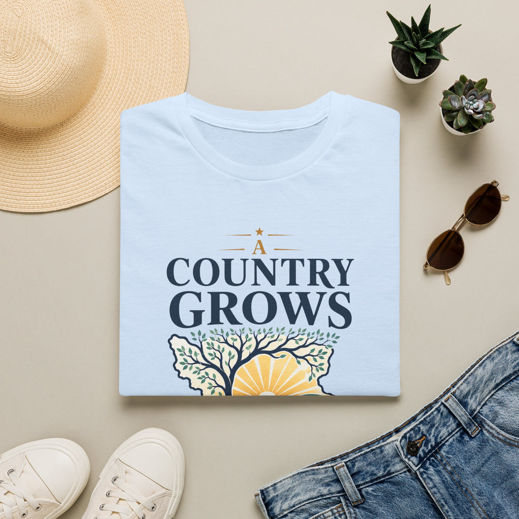 Country Grows T-Shirt — 'Country Grows' Sunset Tree Graphic Tee