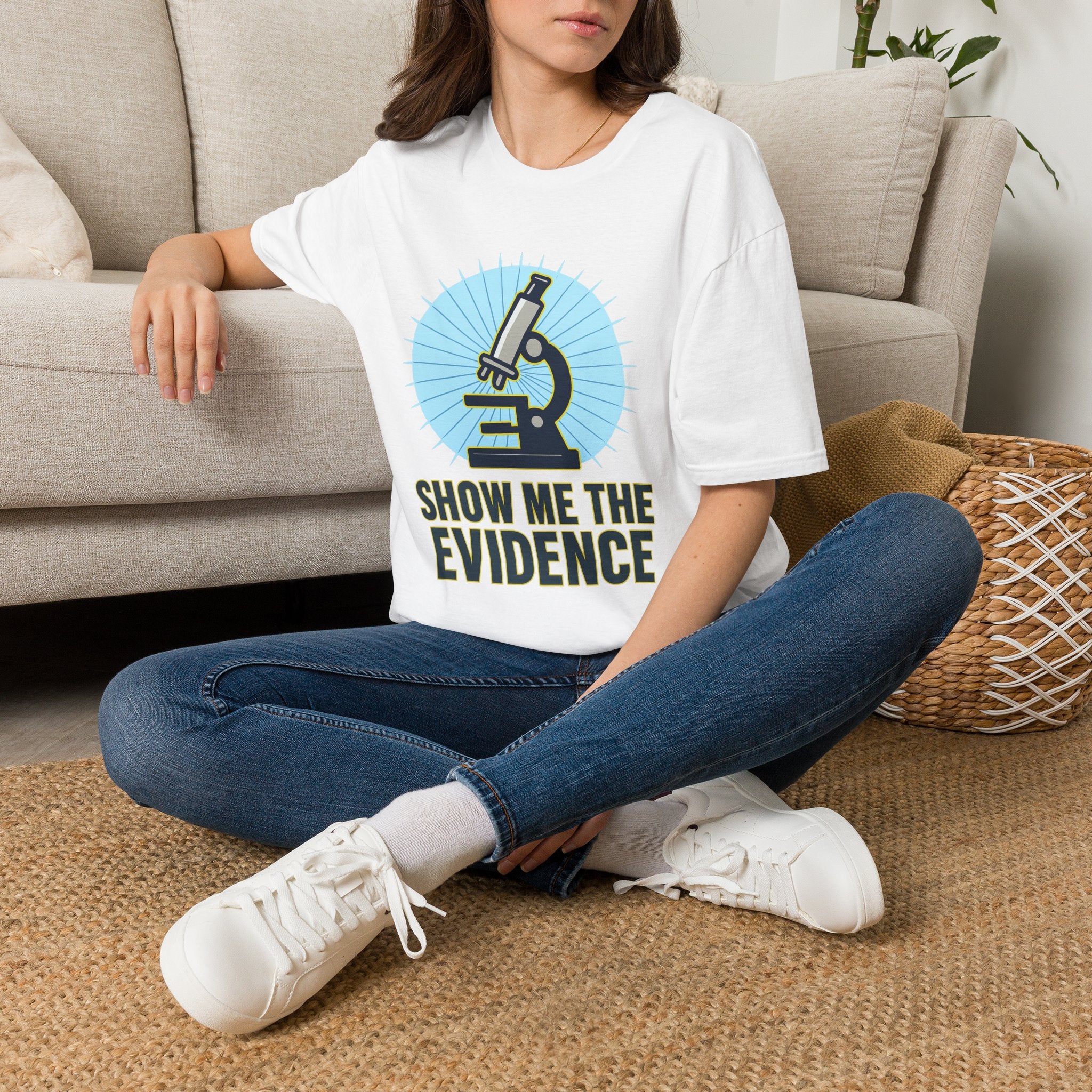 Microscope T-Shirt — "Show Me The Evidence" Science Tee for Scientists & STEM Fans